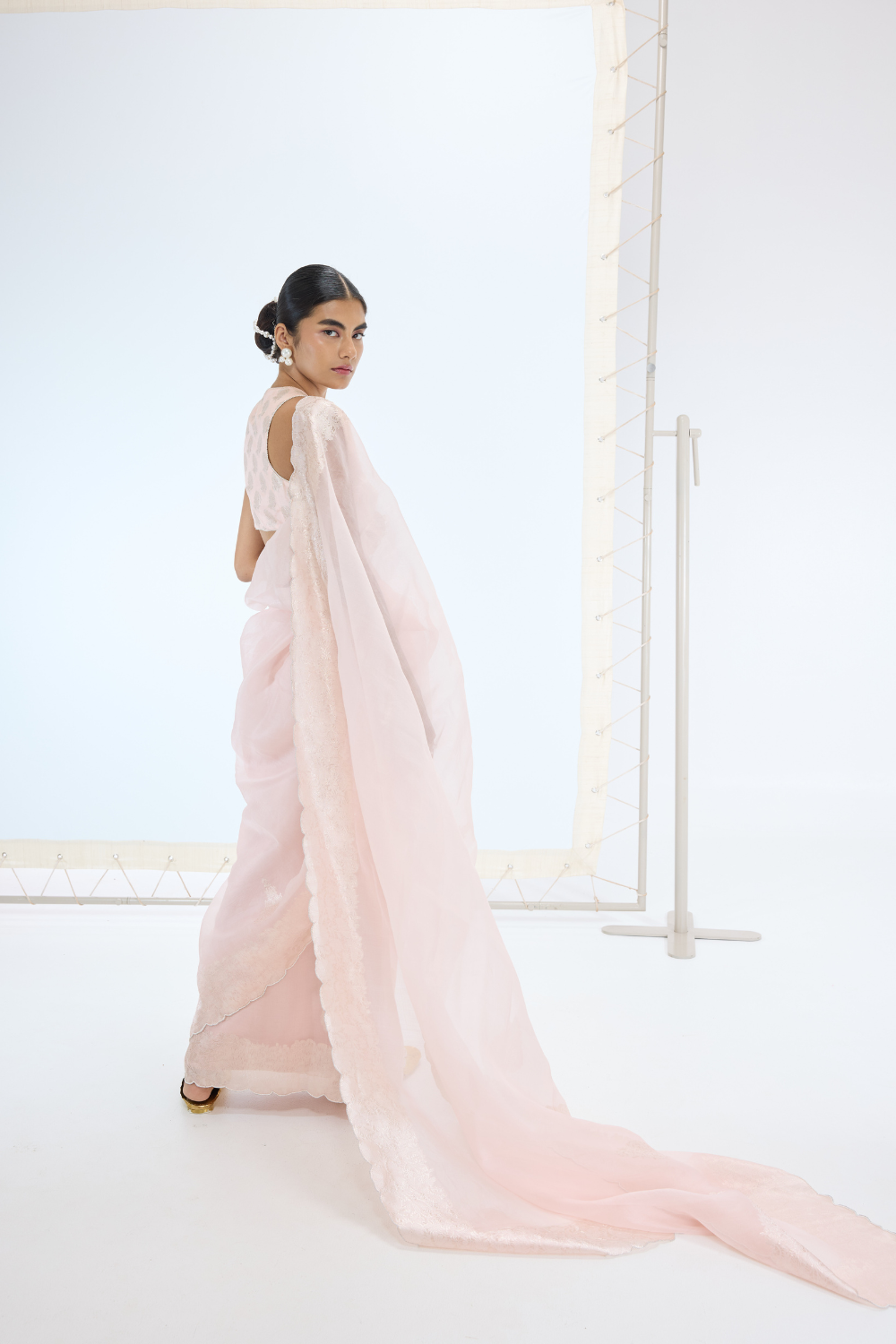 The Ella Saree in Peach