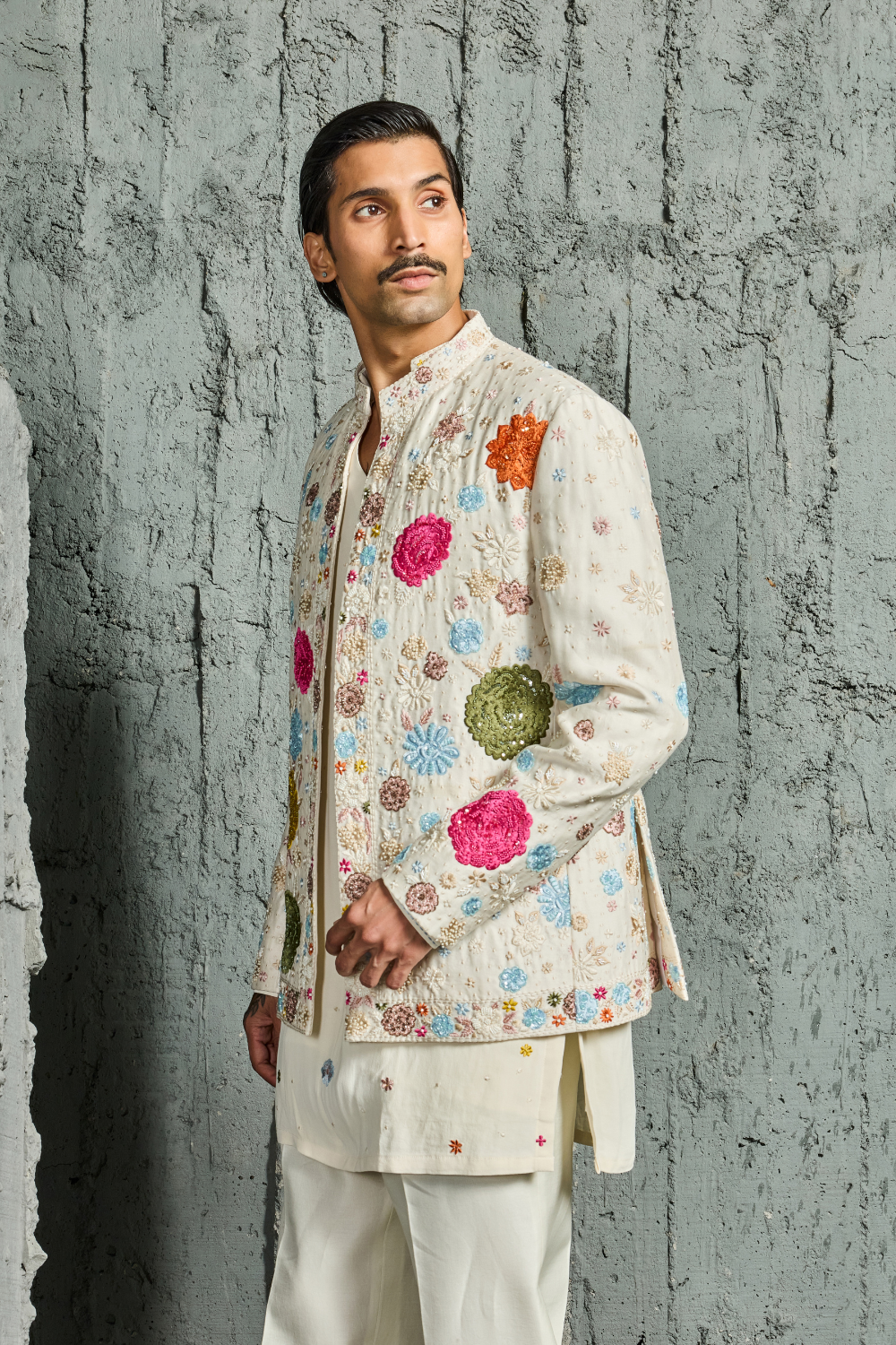 Ivory Bloom Jacket Set