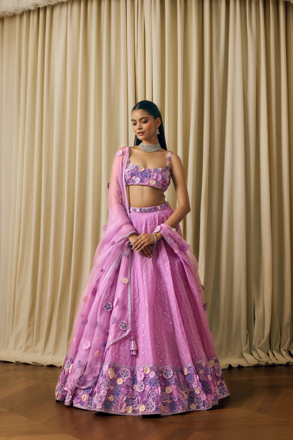 3d Flower lehenga