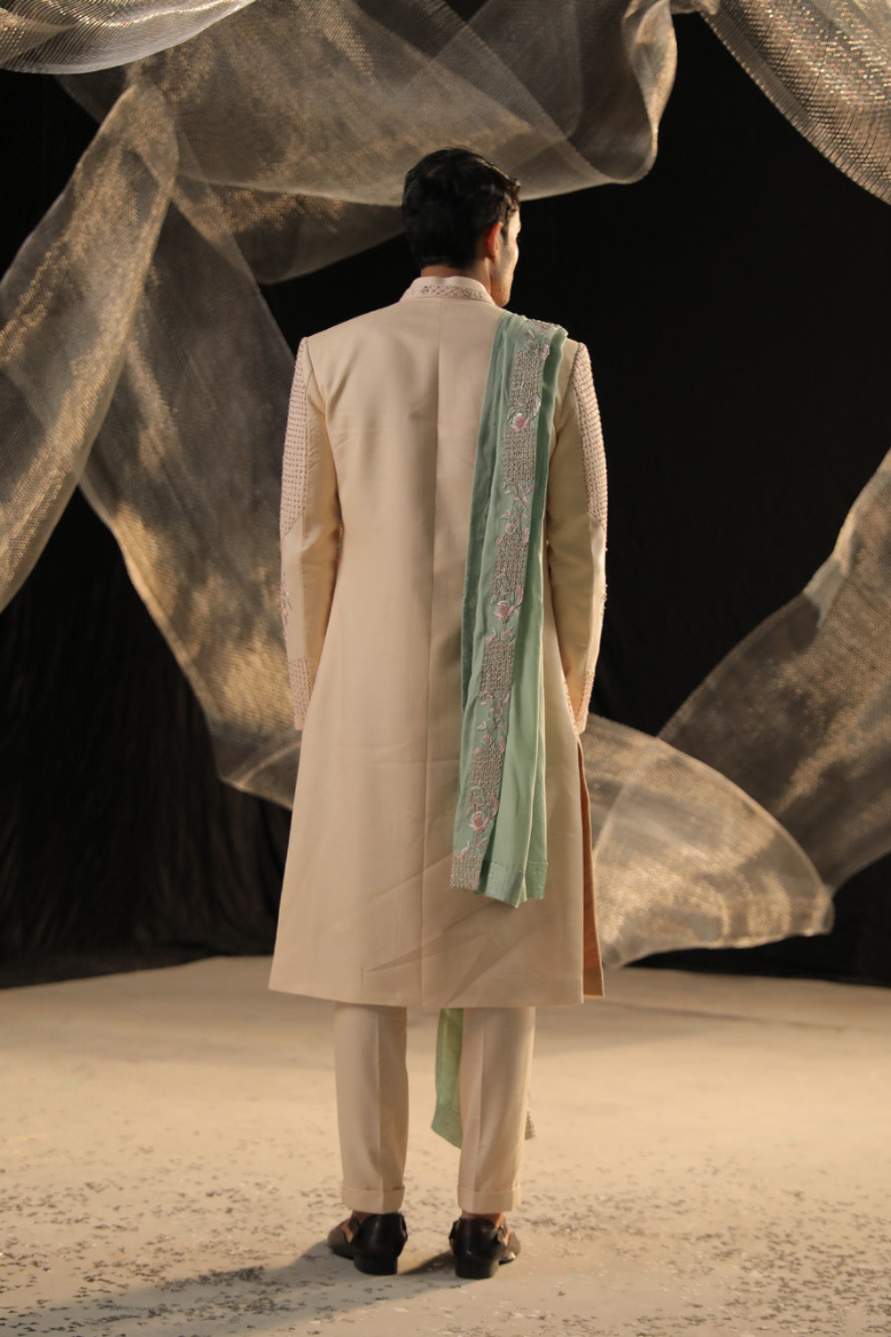 Zardozi Work Sherwani With Hand Embroidered Work