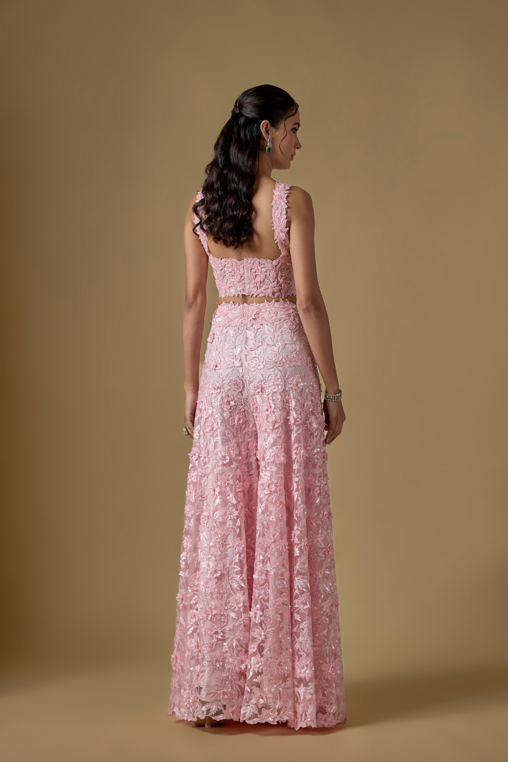 Laken -Baby Pink Sharara with Dupatta and Corset Blouse