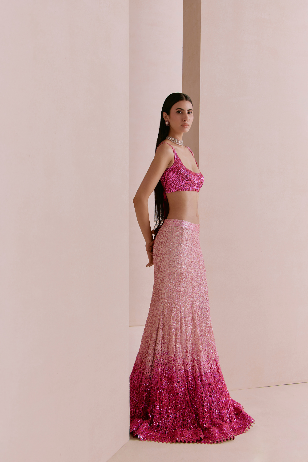Pink Ombre Cutwork Fishcut Set