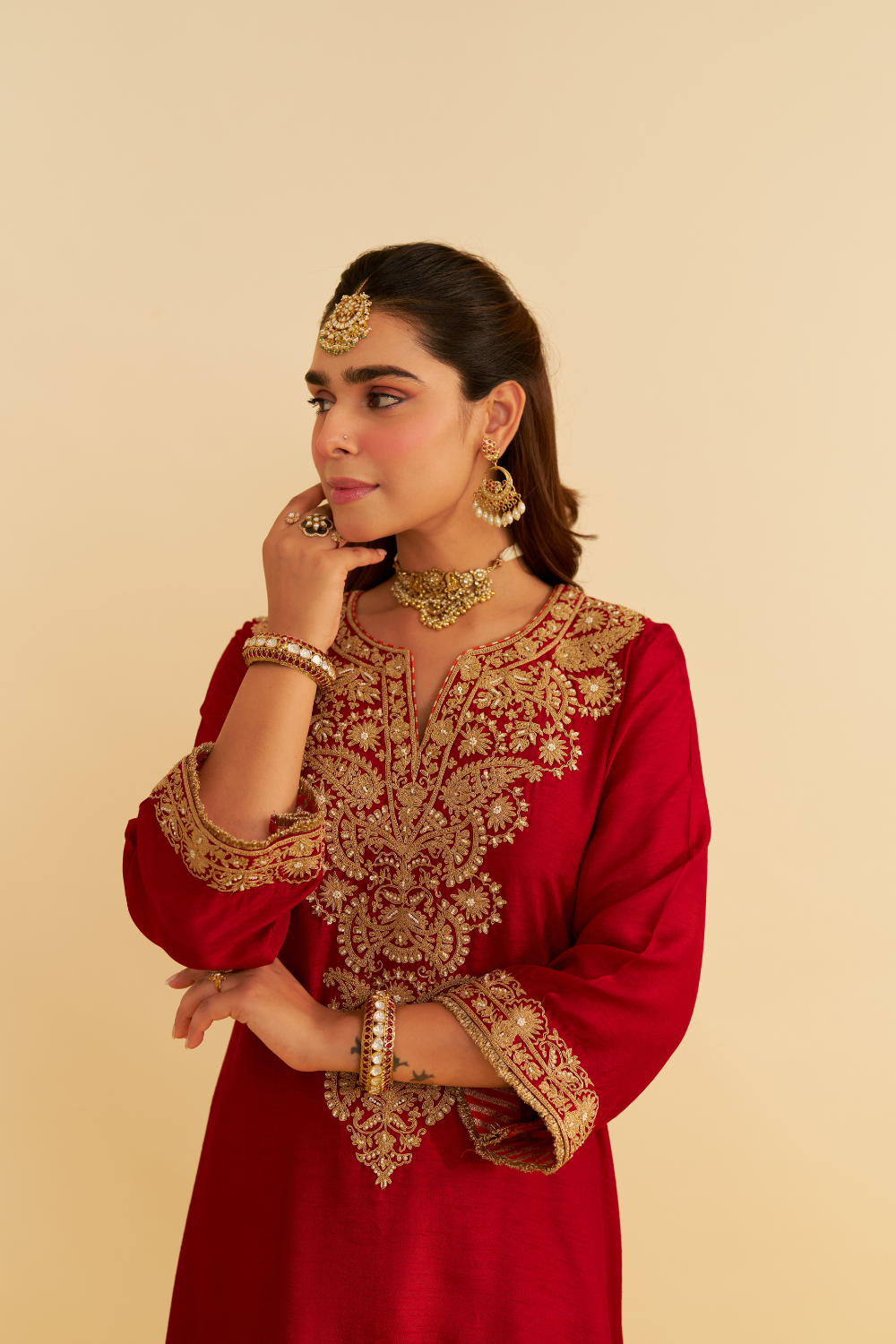 HIBA - LONG KAFTAN WITH SALWAR AND DUPATTA