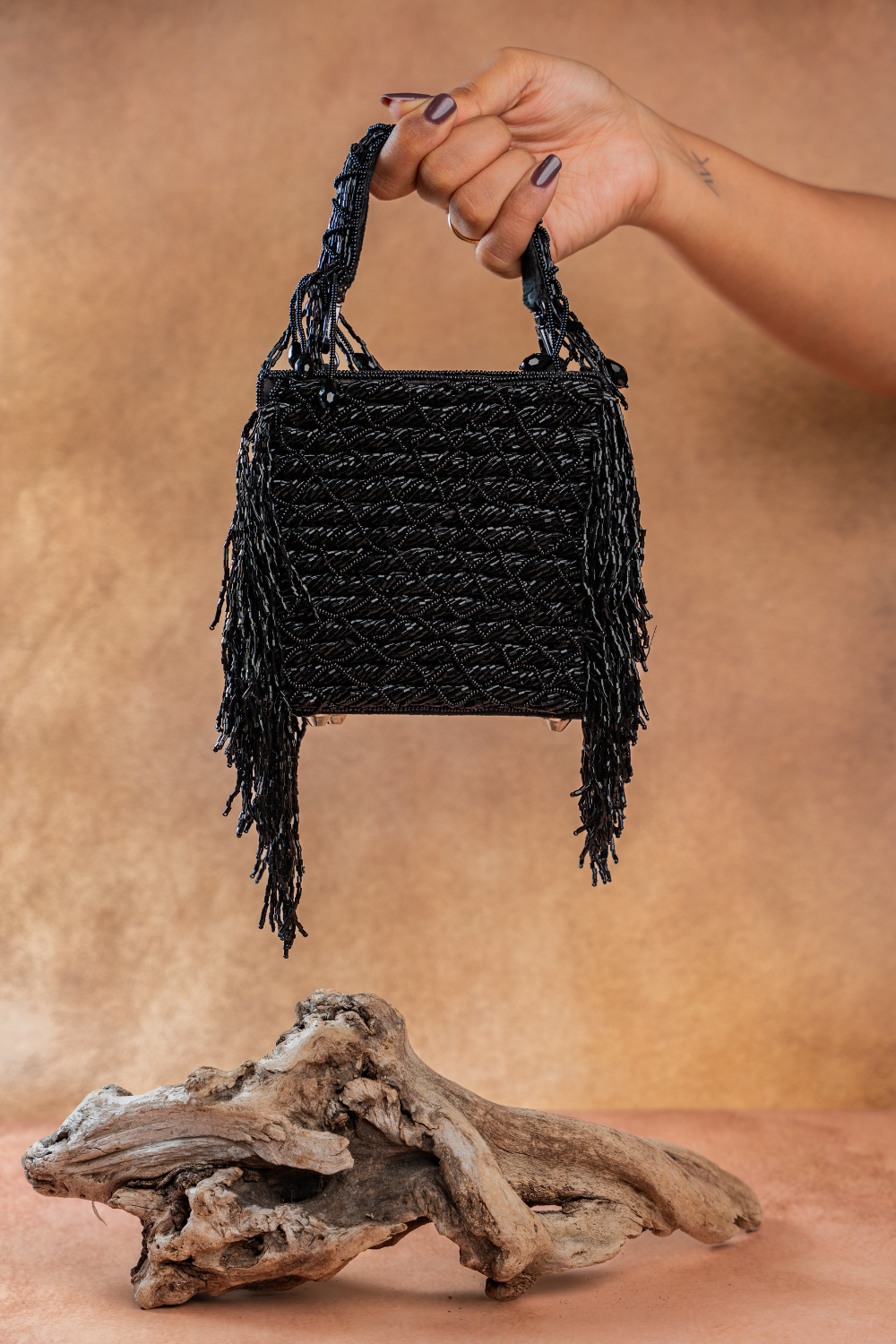 Weave Fringe Kasse Noir
