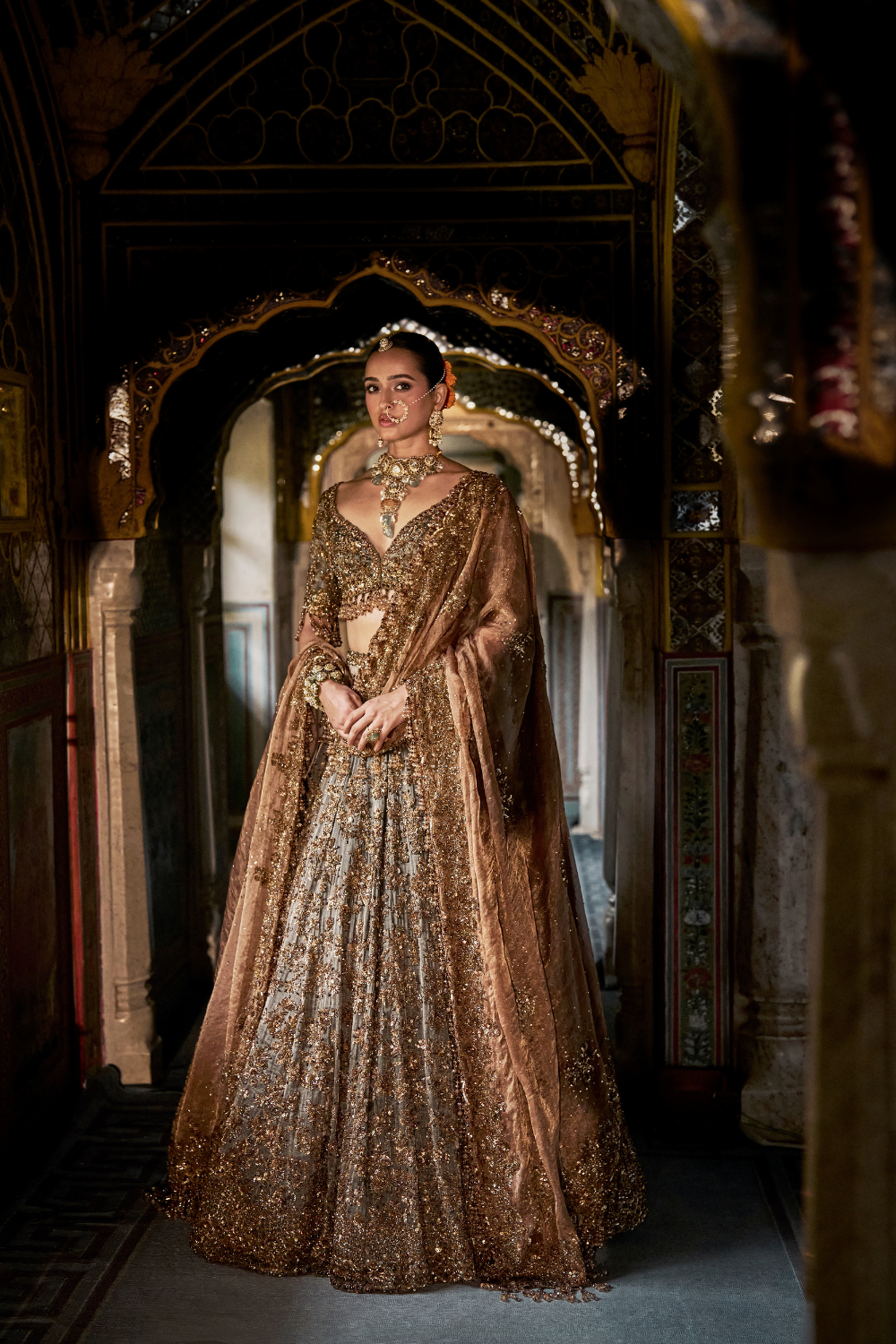 Copper Jade Lehenga Set