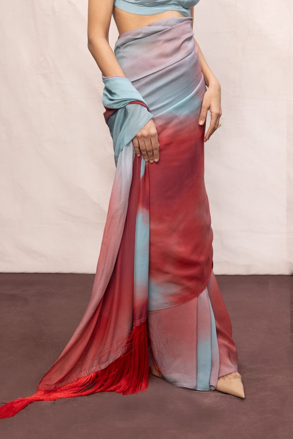 Multicolour Chiffon Digital Print Saree