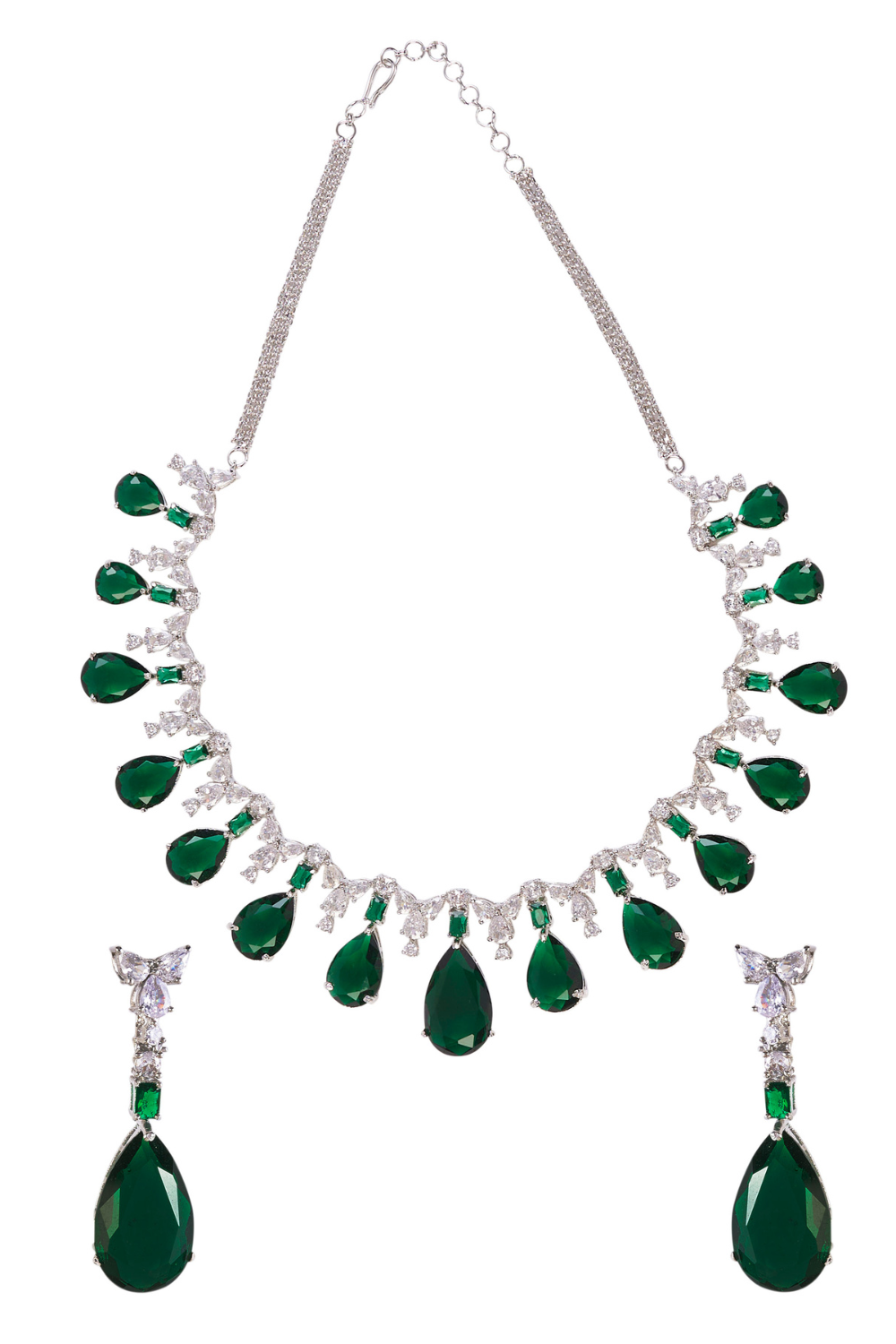 Emerald Radiance Statement Necklace Set