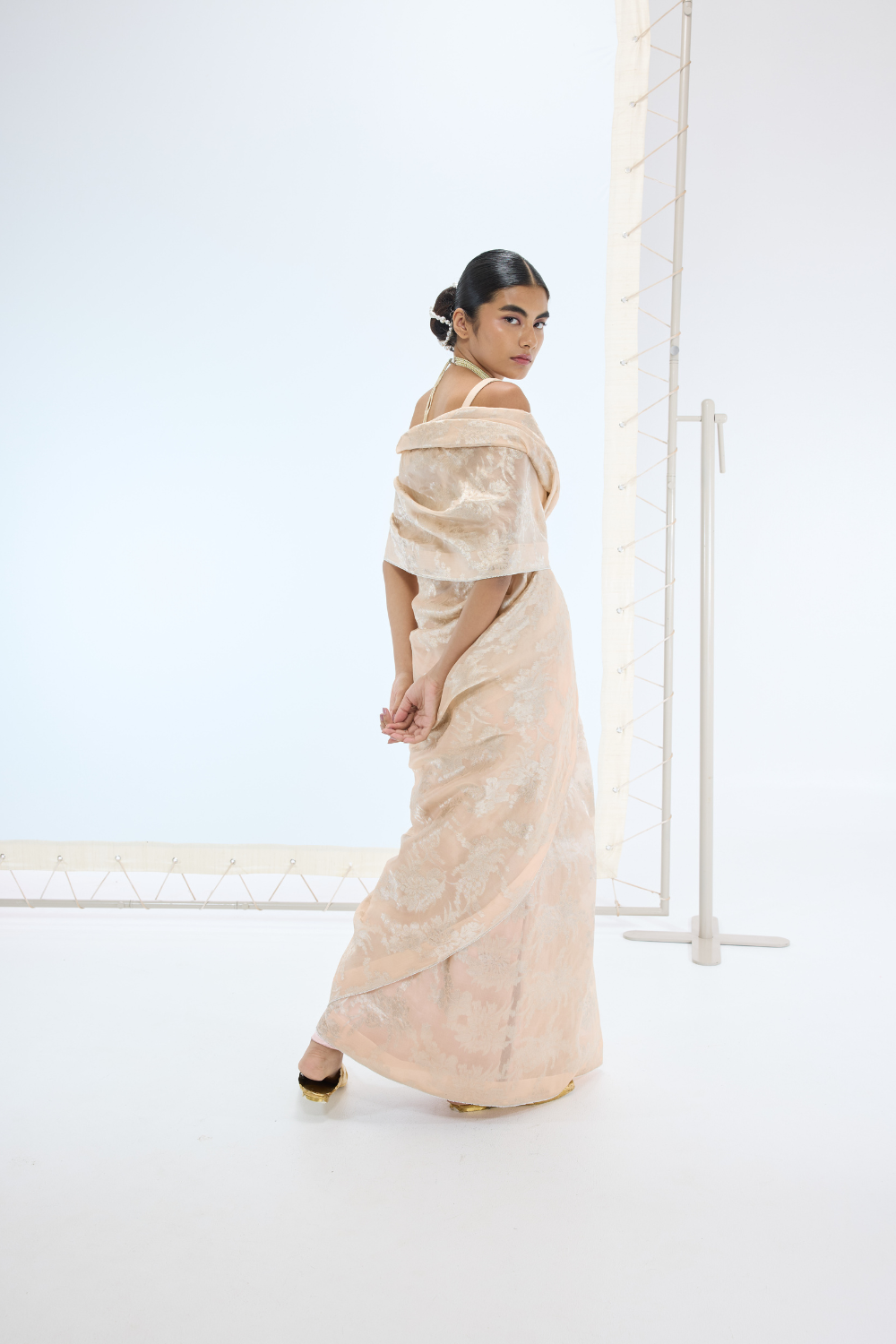 The Harper Saree in Peach