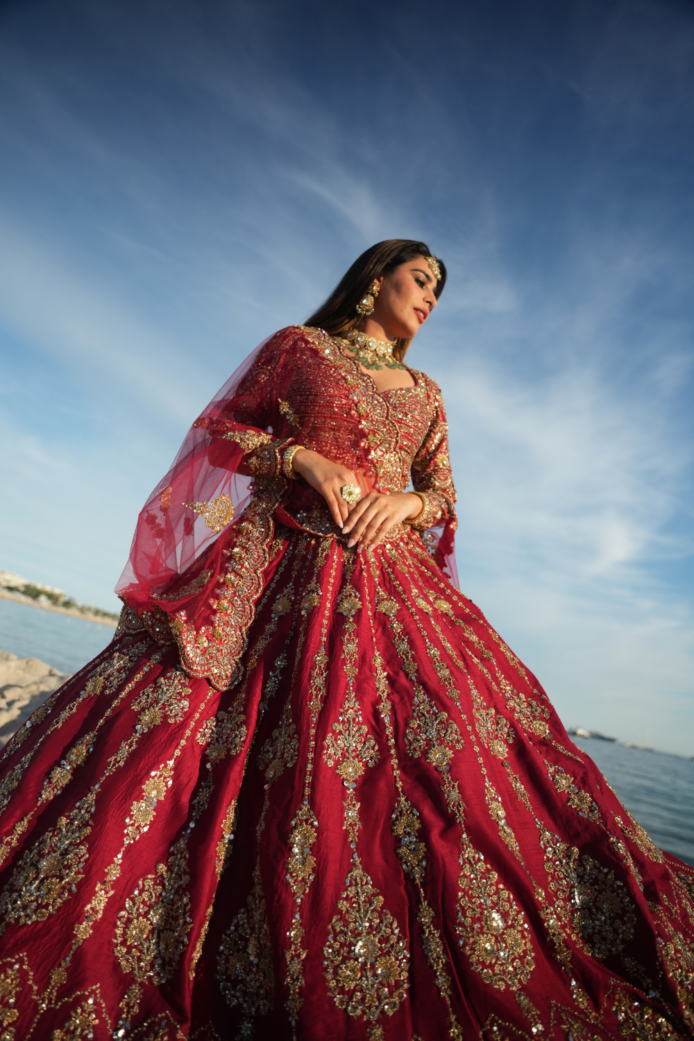 CRIMSON HERITAGE LEHENGA