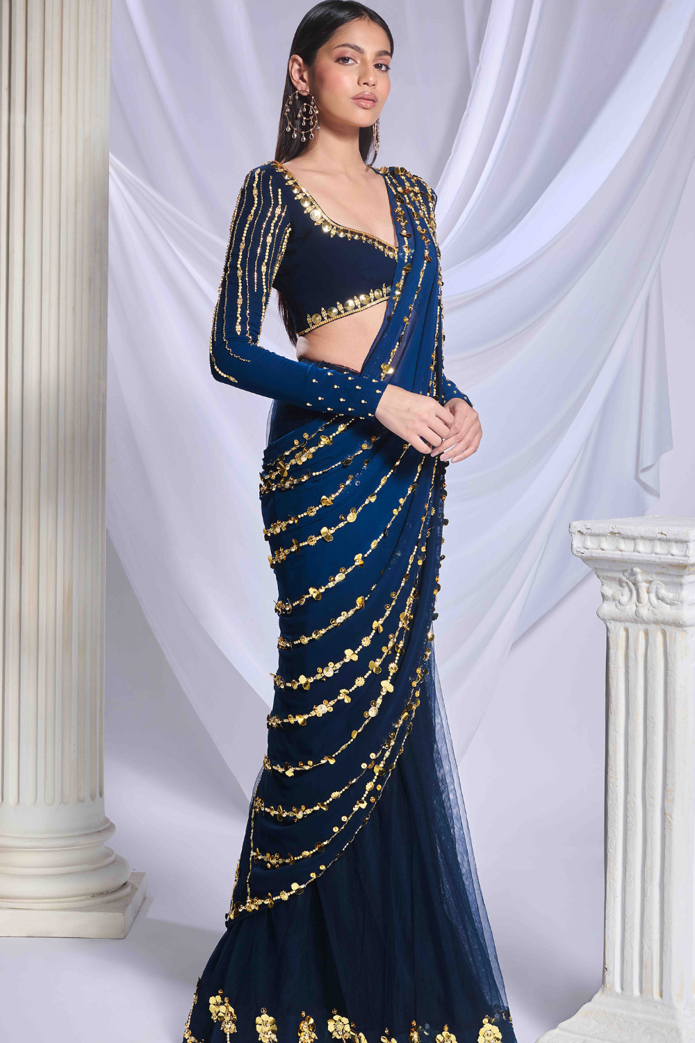 Midnight Marina saree set
