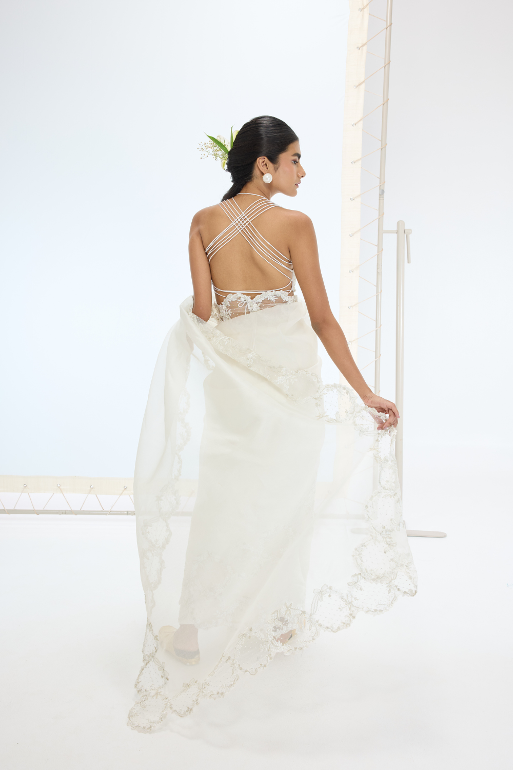 The Luna Saree in off-white
