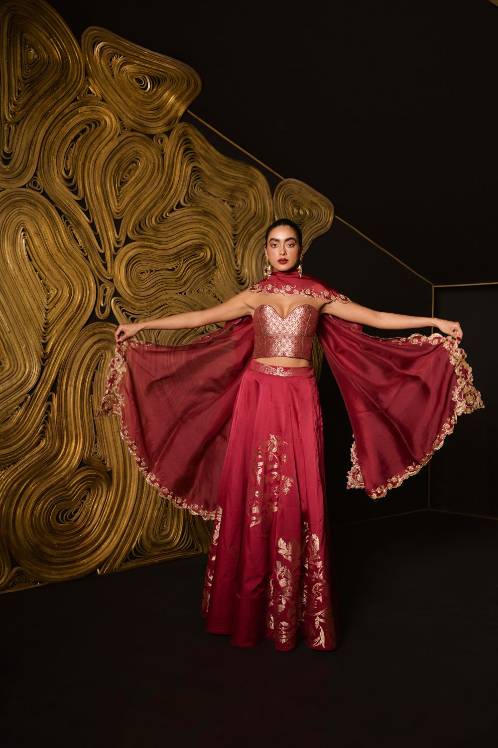 Stay With Me Lehenga MEHROON