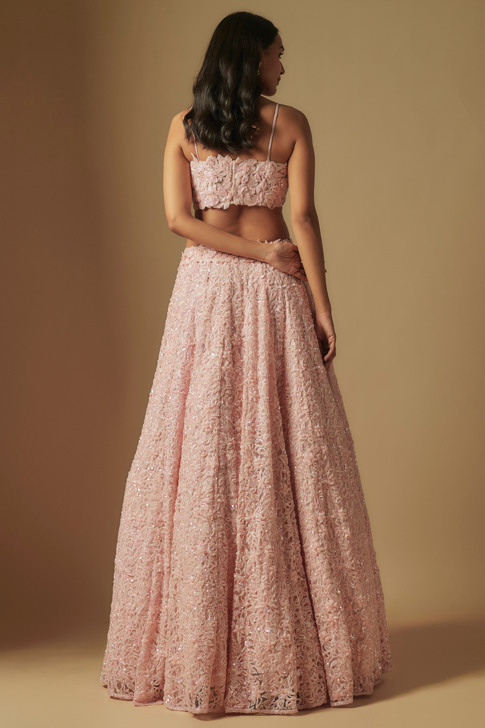 Eke Full Embroidered lehenga paired with blouse and dupatta