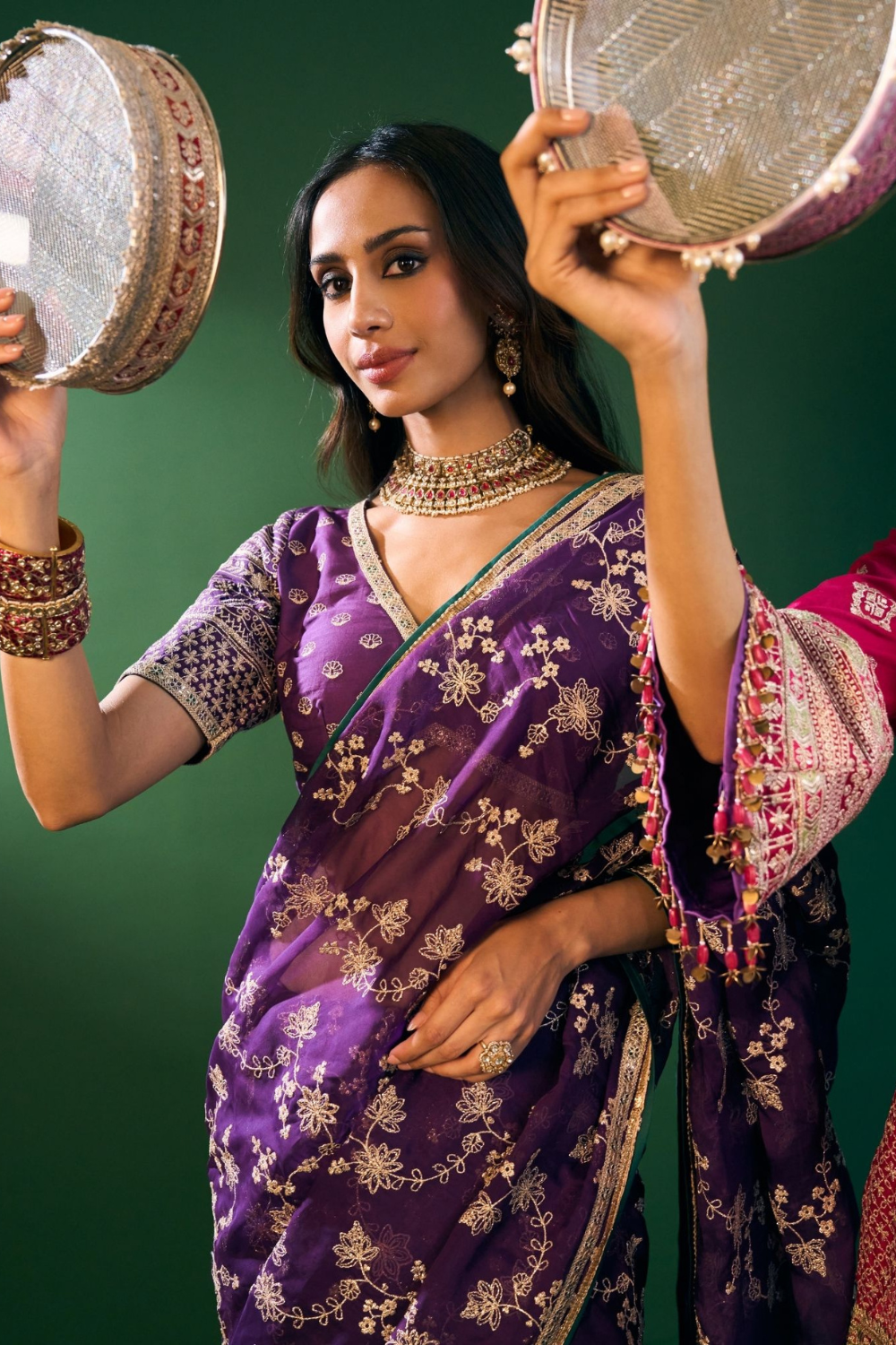 Kavya Organza Purple Saree