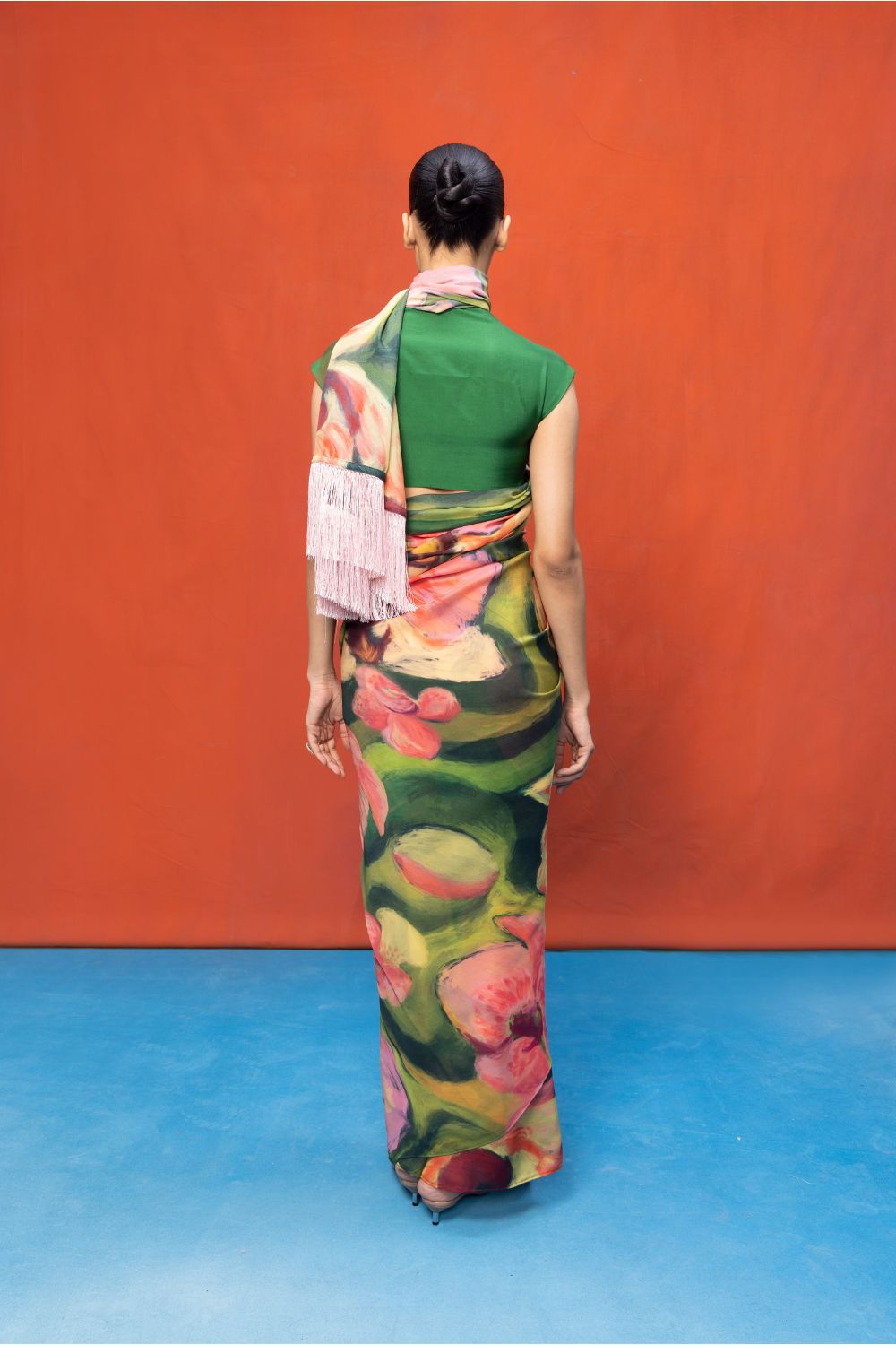 Multicolour Chiffon Digital Print Saree