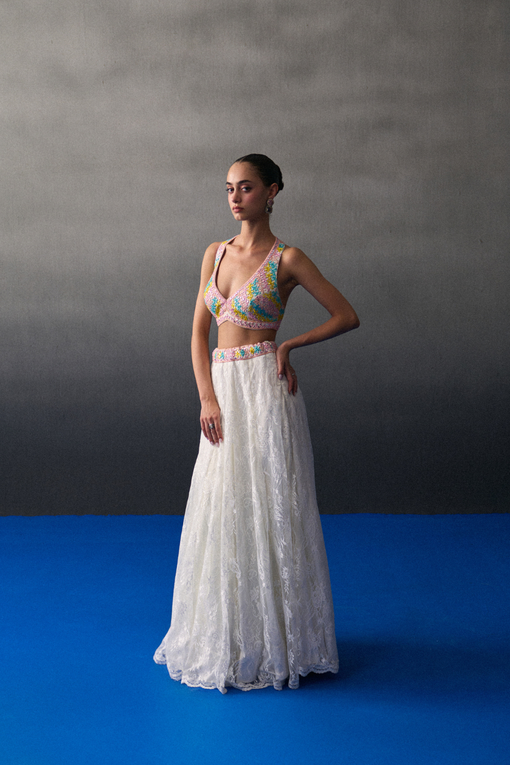 White Festive Lehenga Set