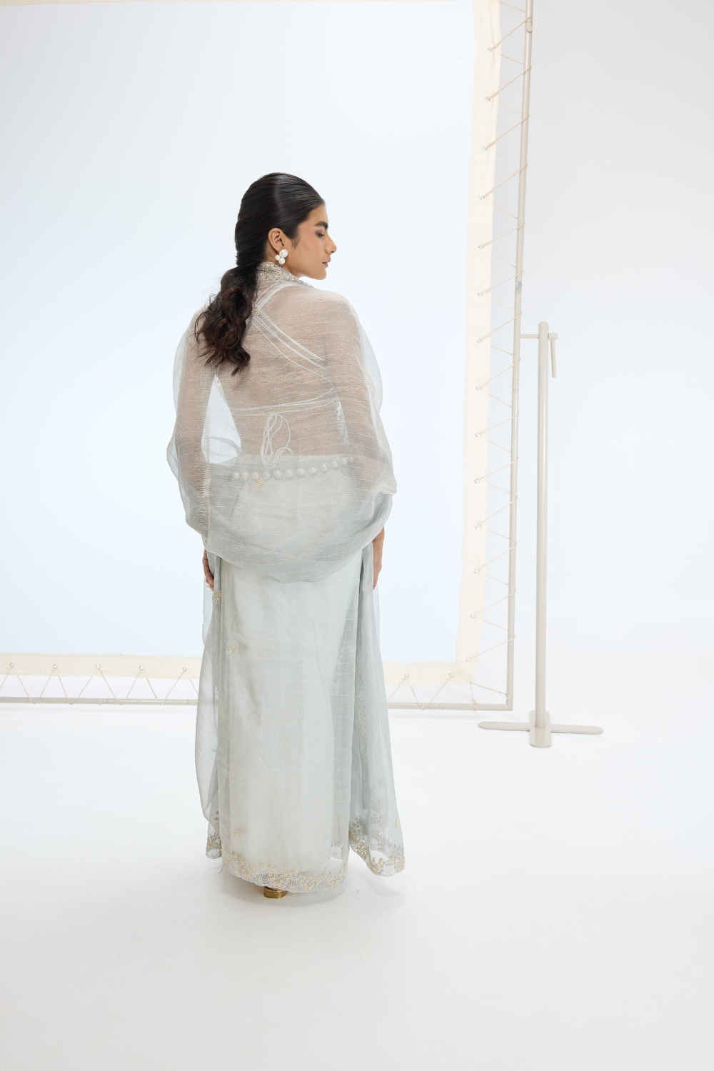 The Eva Saree in Sea Green