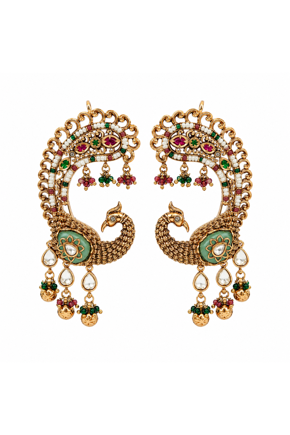 Multicolour Peacock Statement Earrings