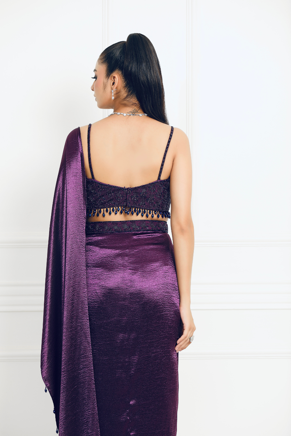 Moonlight Orchid Drape Saree