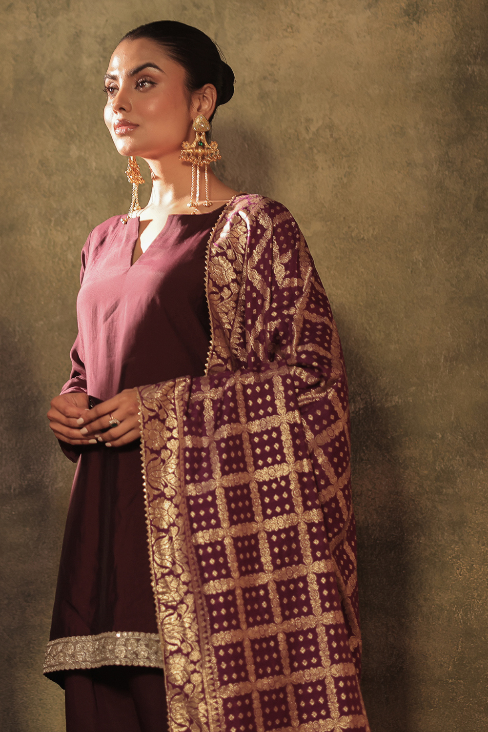 Plum Kurta Farshi Set