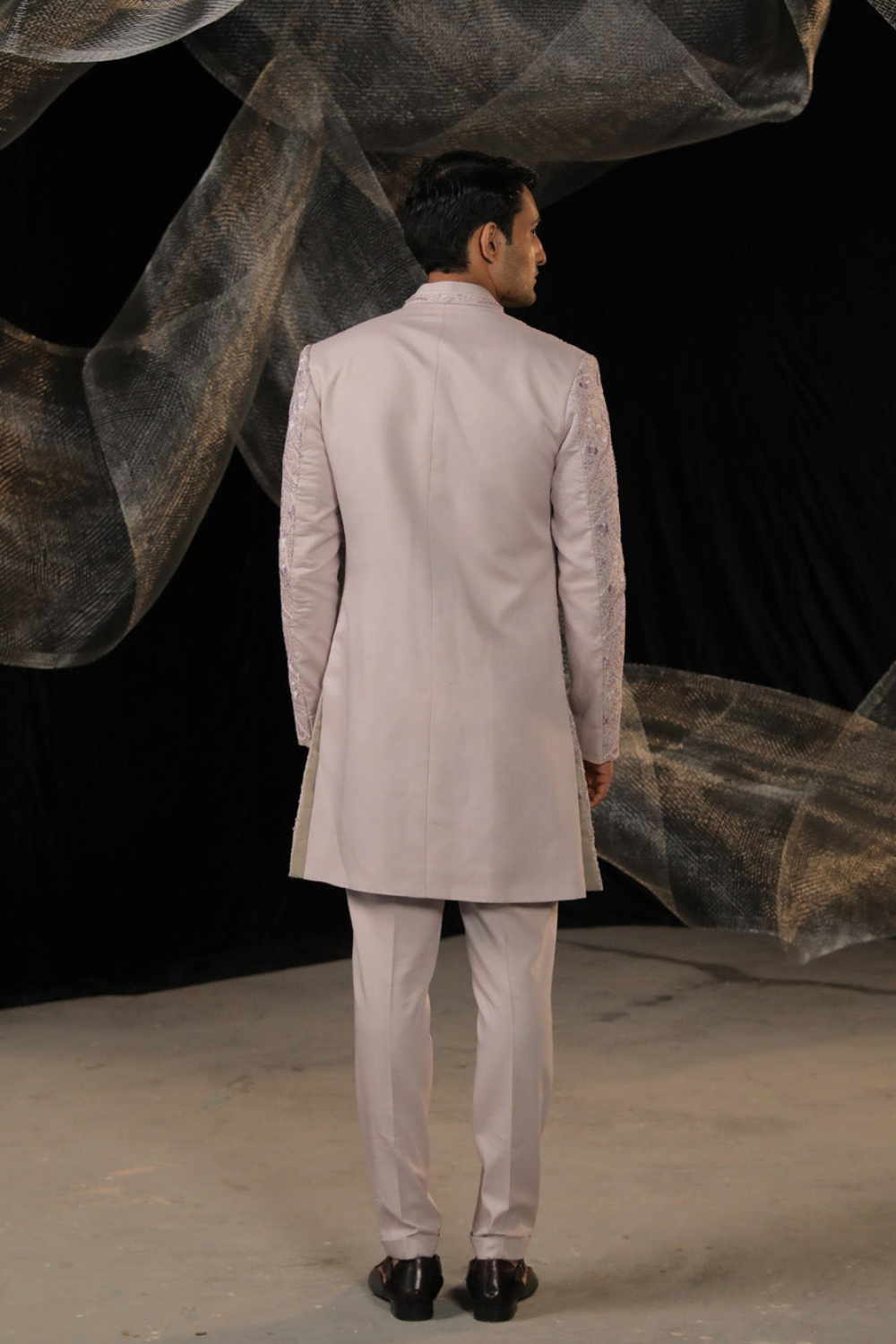 Indowestern With Ai Designed Bead And Resam Work With Signayure Mesh Kurta