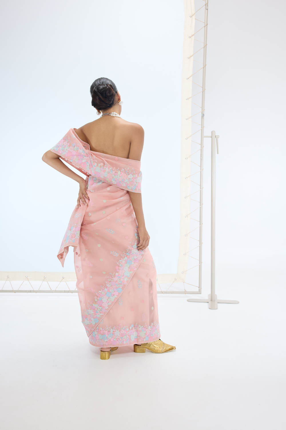 The Lexi Saree in Peach