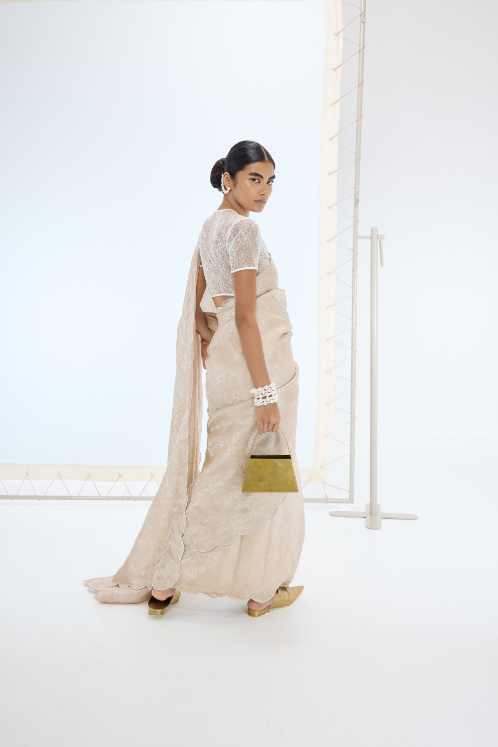 The Jenna Saree in Peach