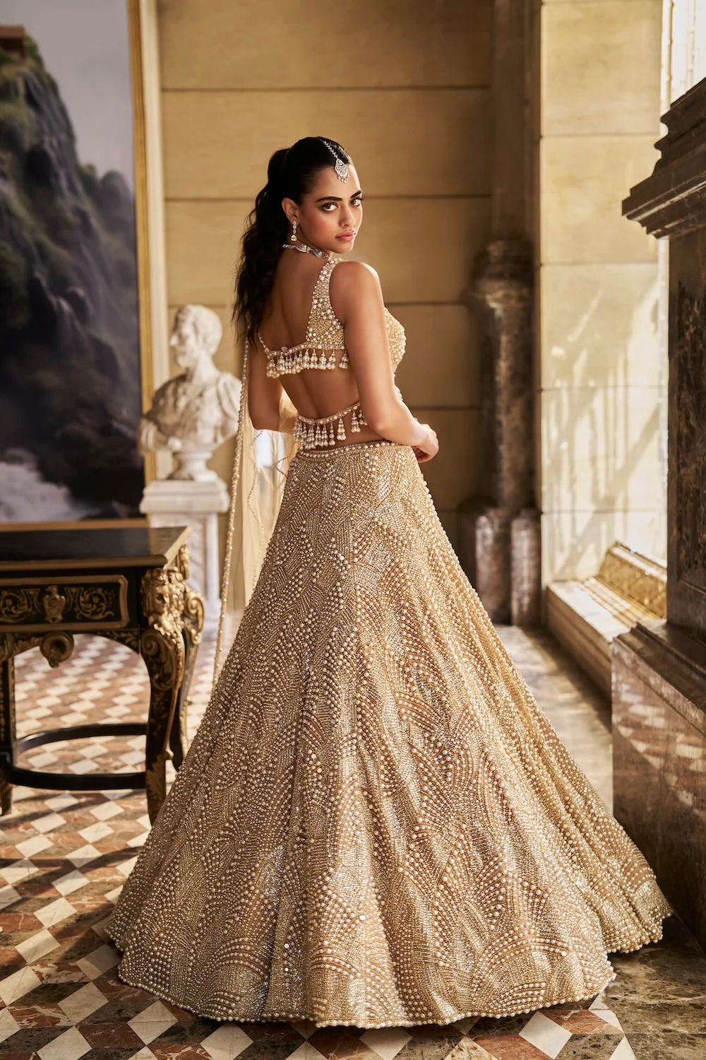Nude Pearl Lehenga Set
