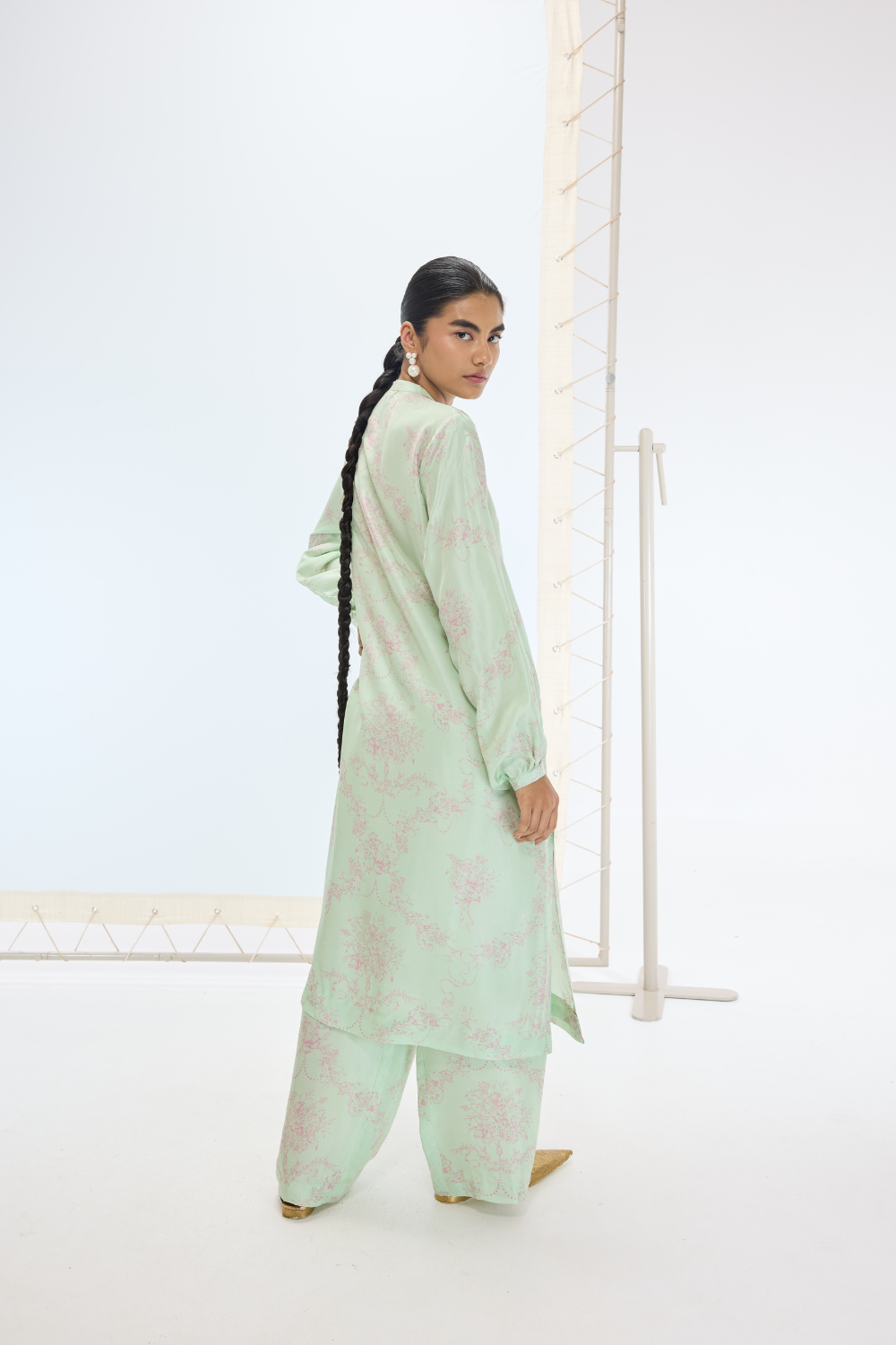 The Sophie Kurta Set in Sea Green