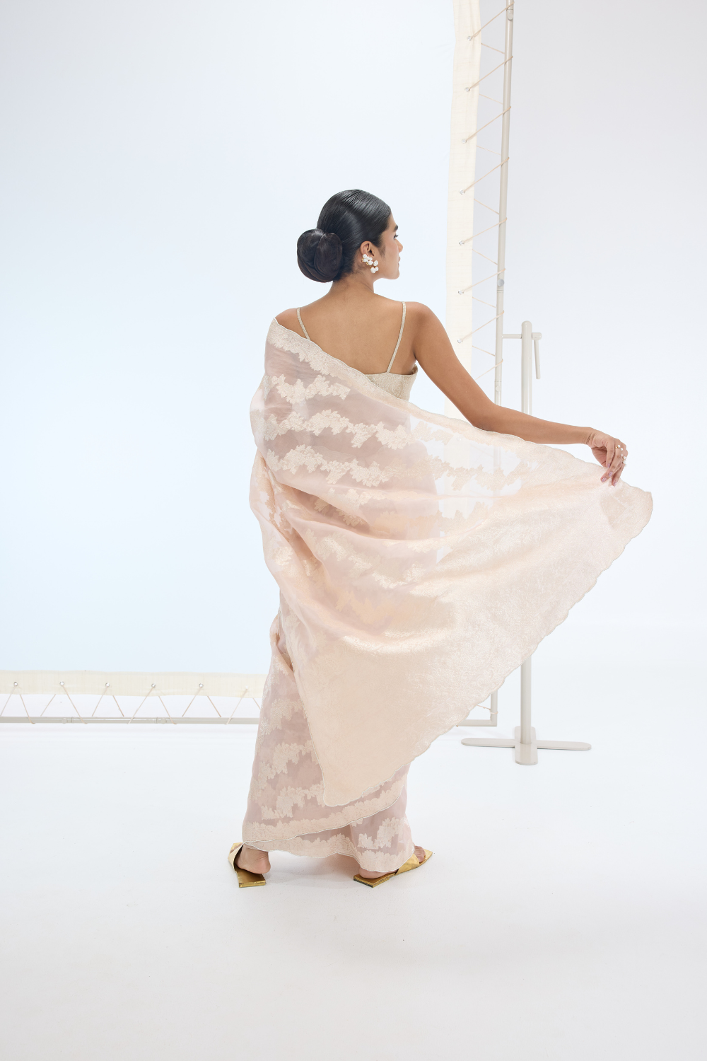 The Velma Saree in Peach