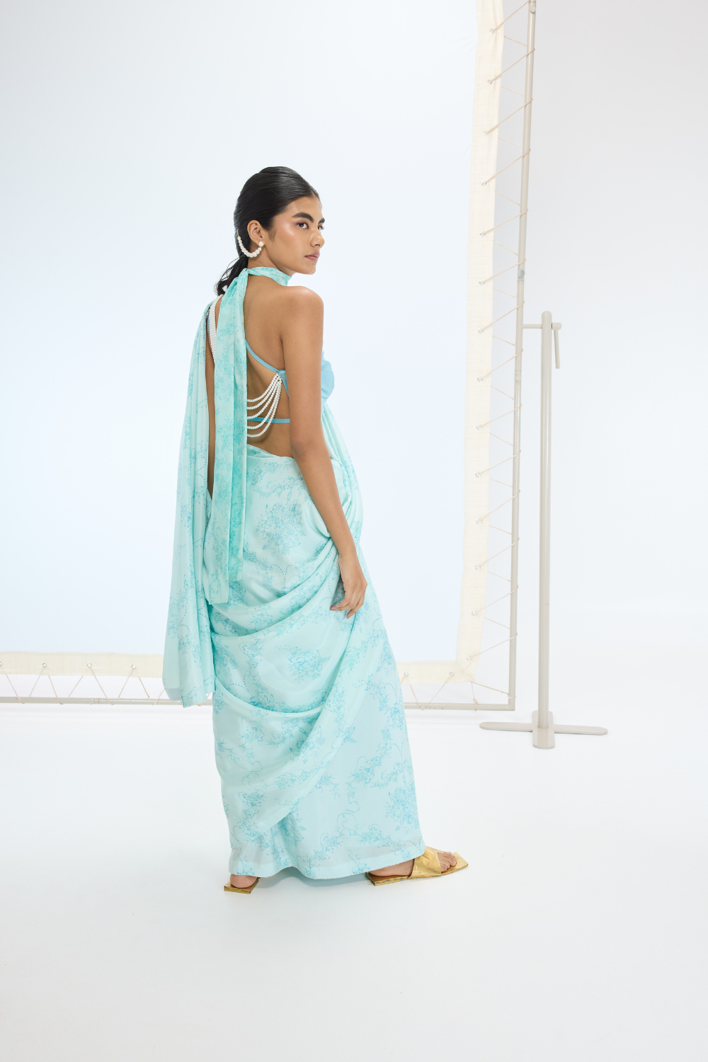 The Ruby Saree in Turquoise Blue