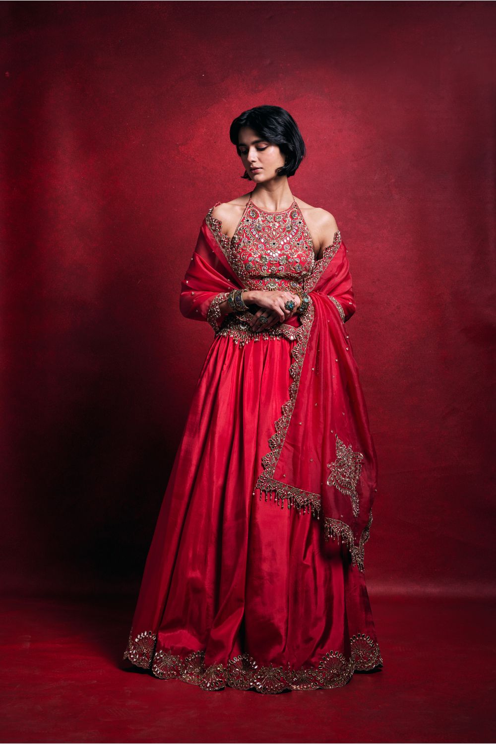 FUSCIA PINK SILK LEHENGA SET