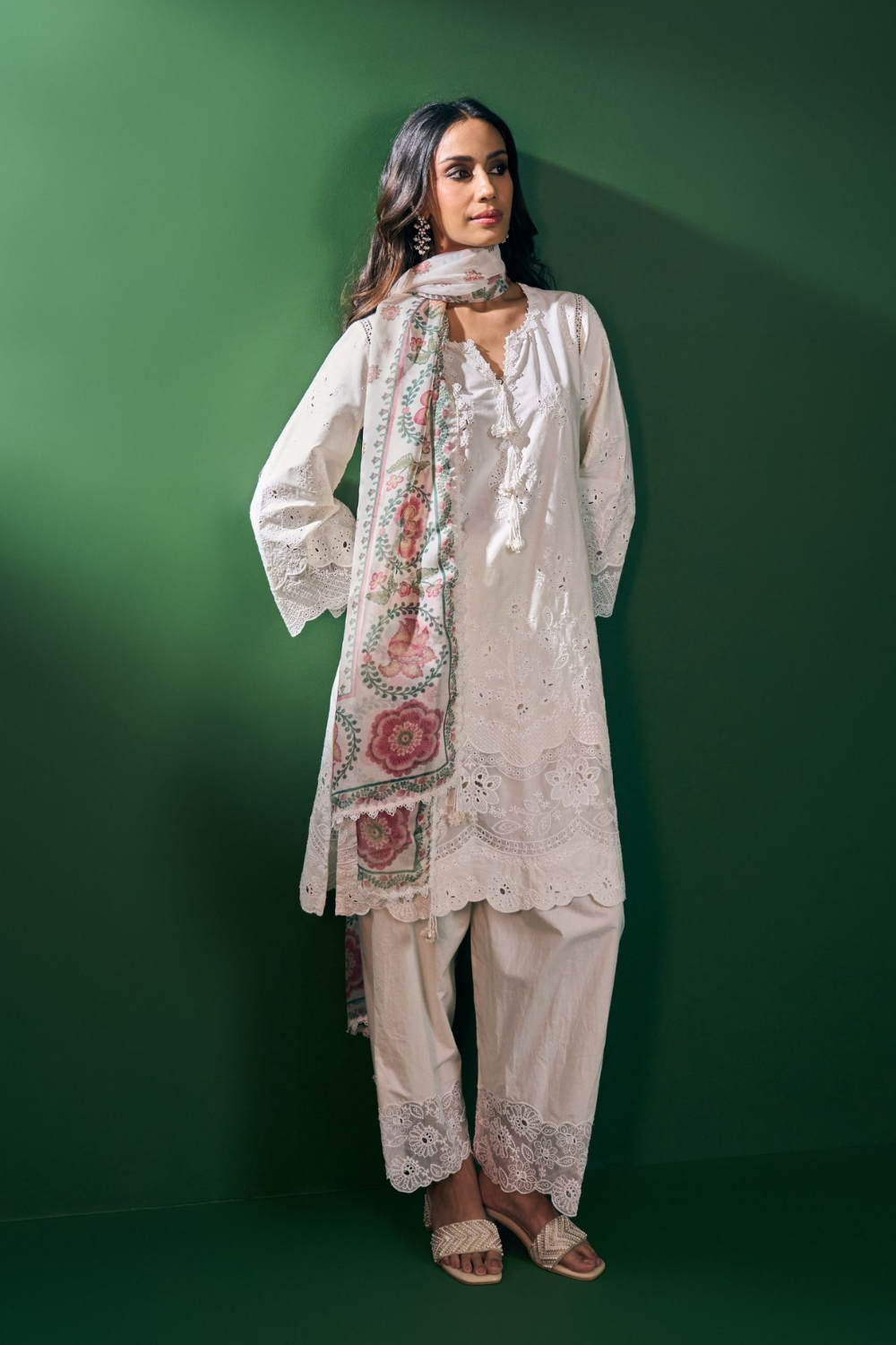 Riva Cotton Off White Kurta Set