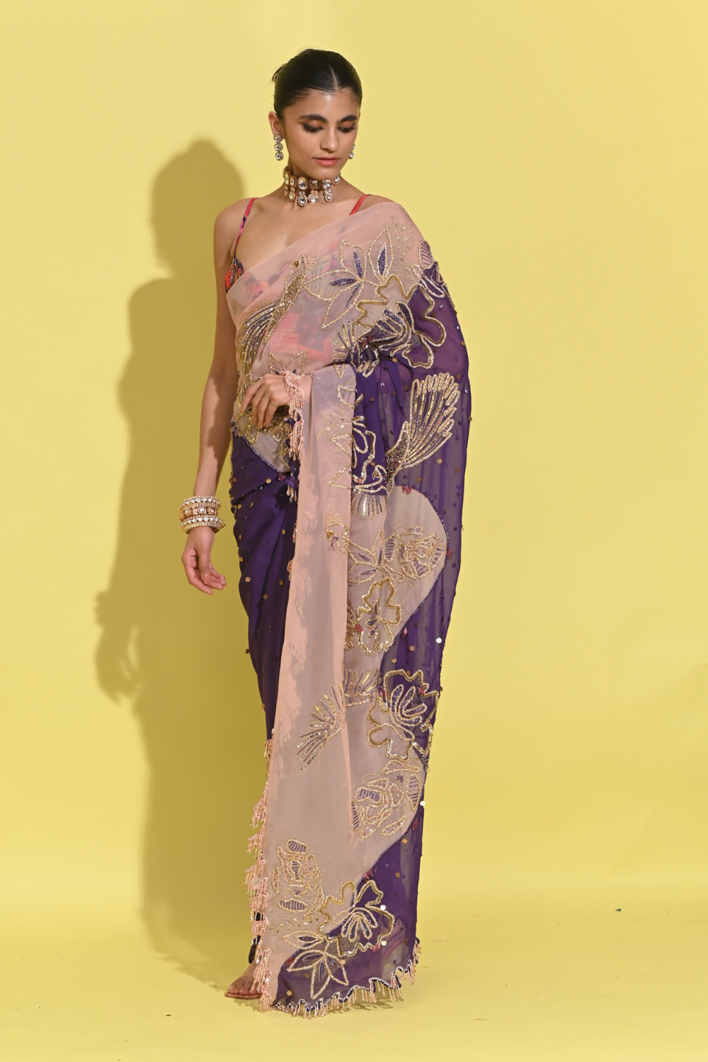 Janejaan Saree in purple