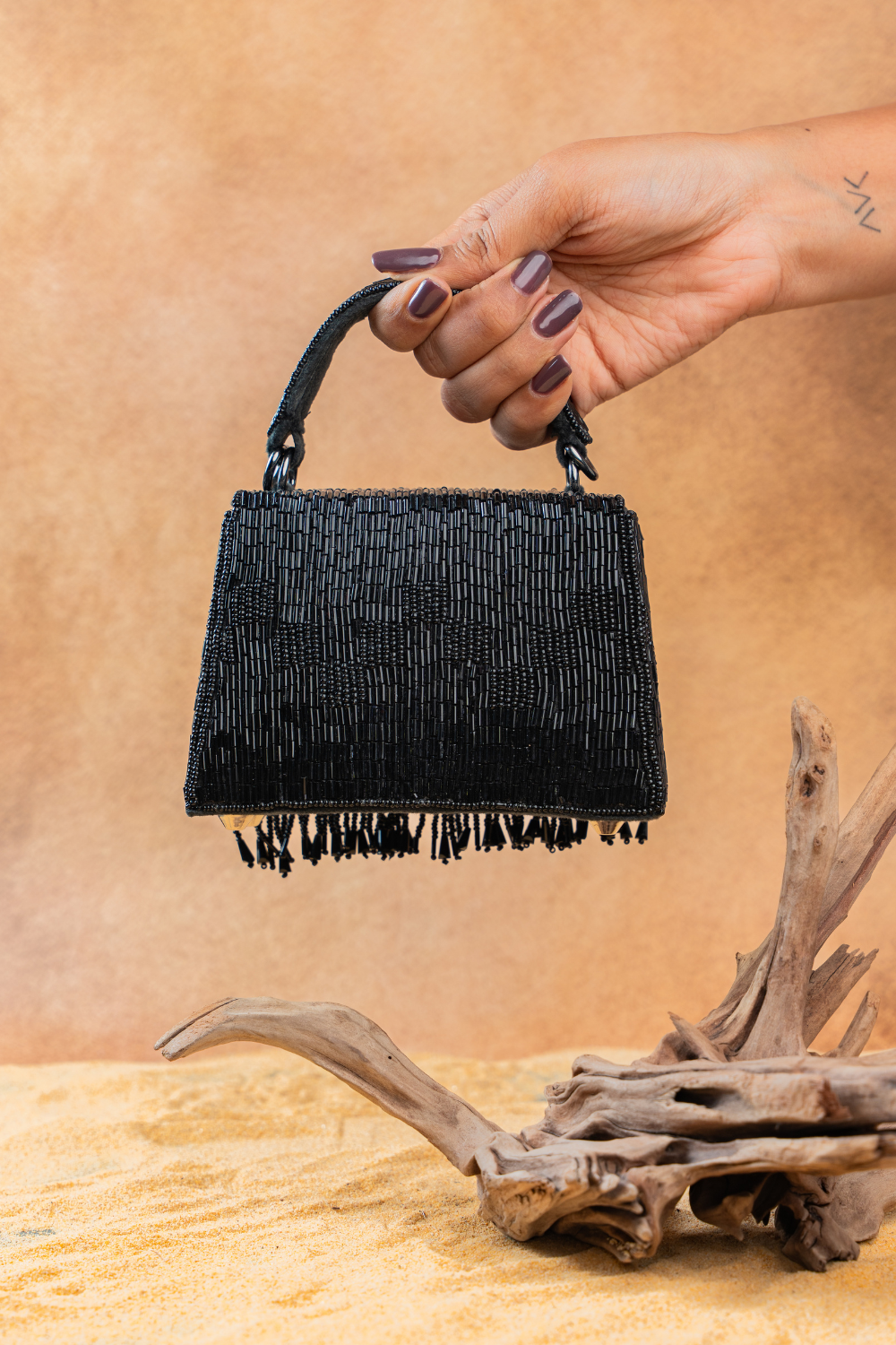 Salli En vie Mini Kasse Tassel Black