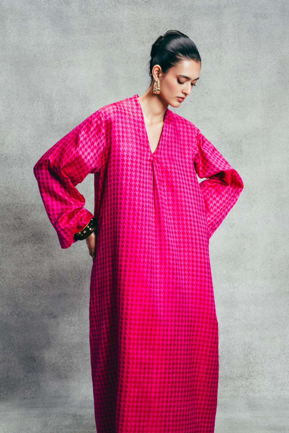 Handwoven Fuchsia Pink Gerum Kaftan