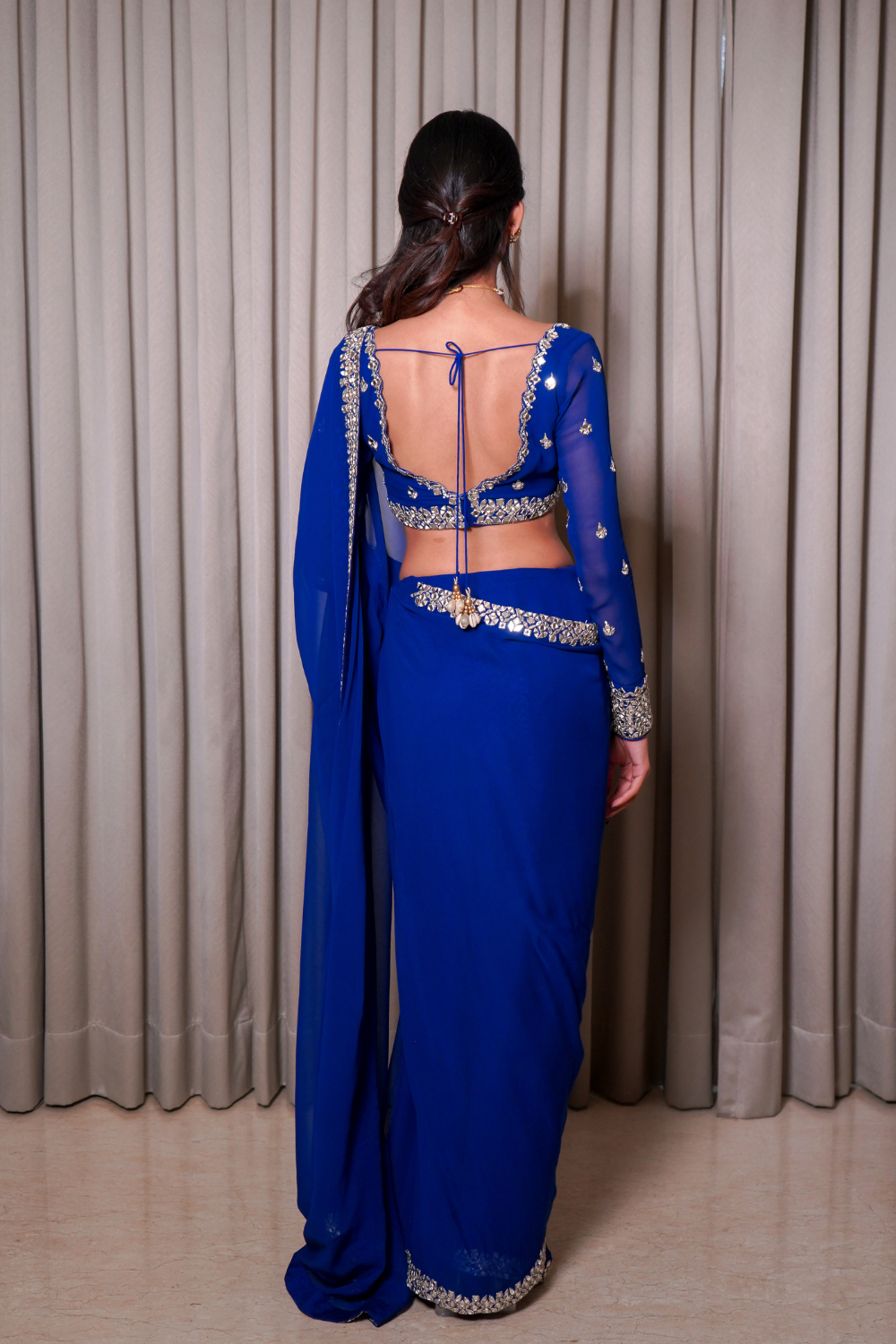 Elcetric Blue Saree Set