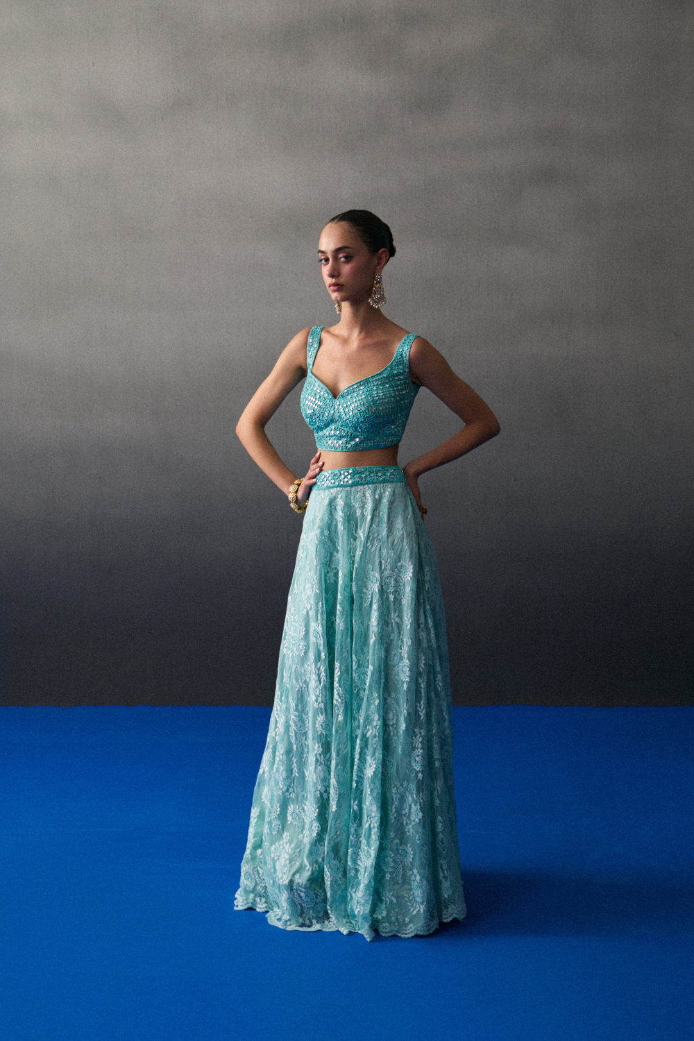 Mint Green Festive Lehenga Set