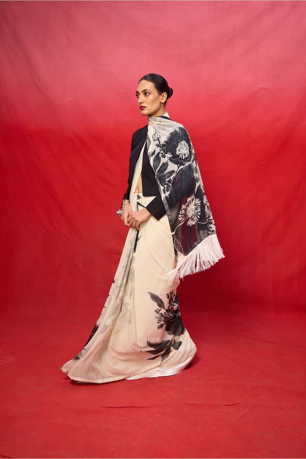 Handwoven Pistachio Green Georgette Digital Print Saree