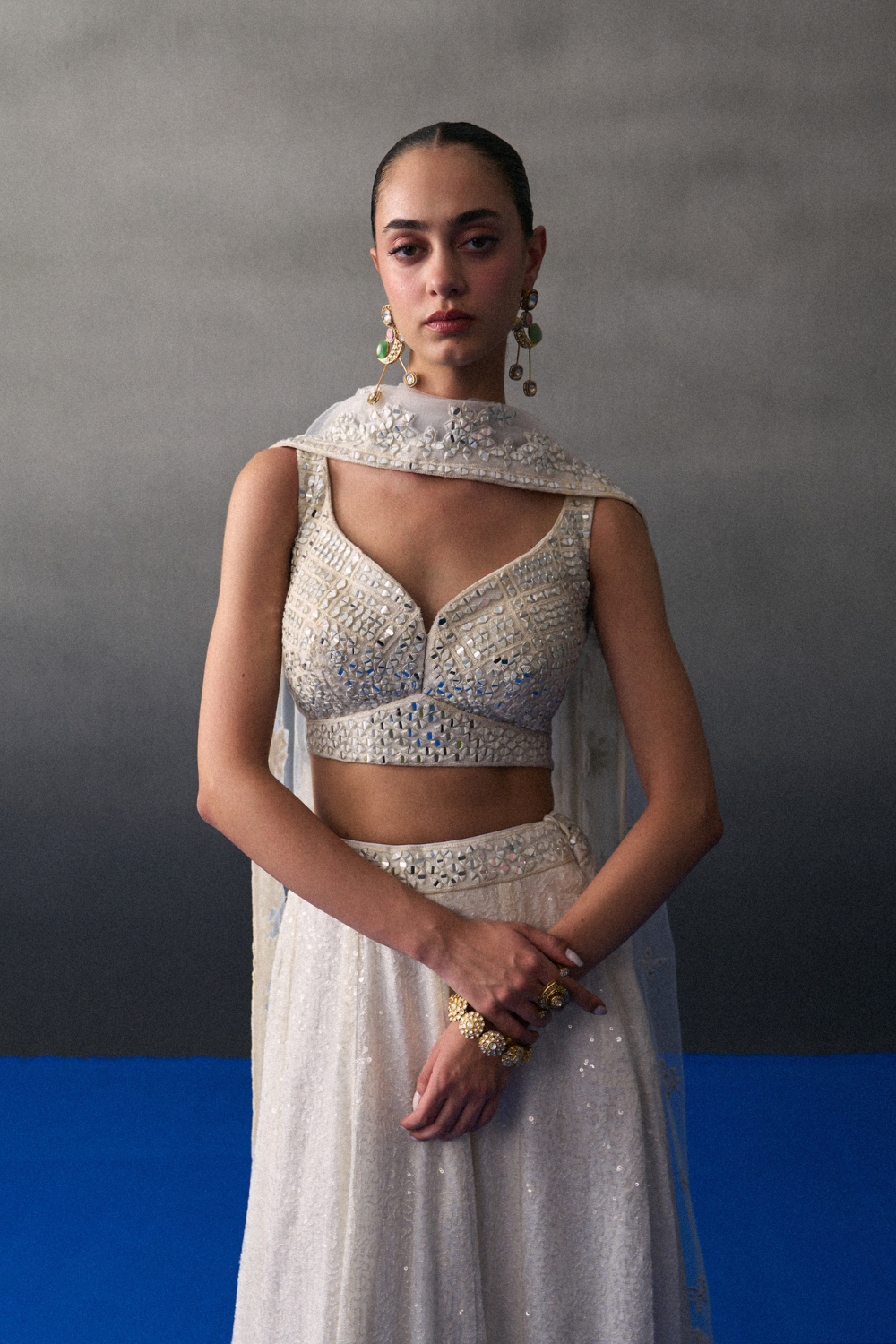 White Festive Lehenga Set