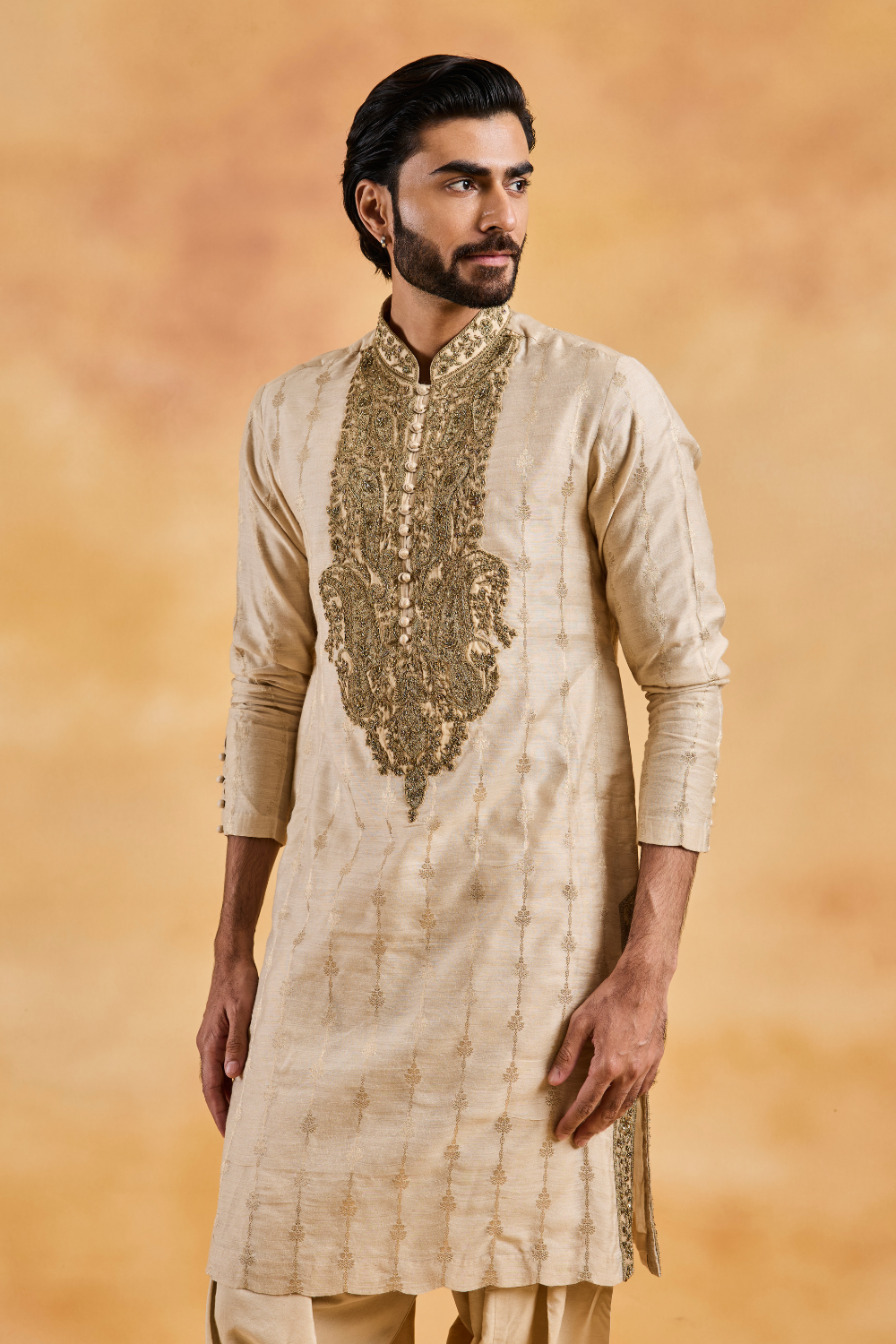 Beige Banarasi Booti Kurta Salwar Set