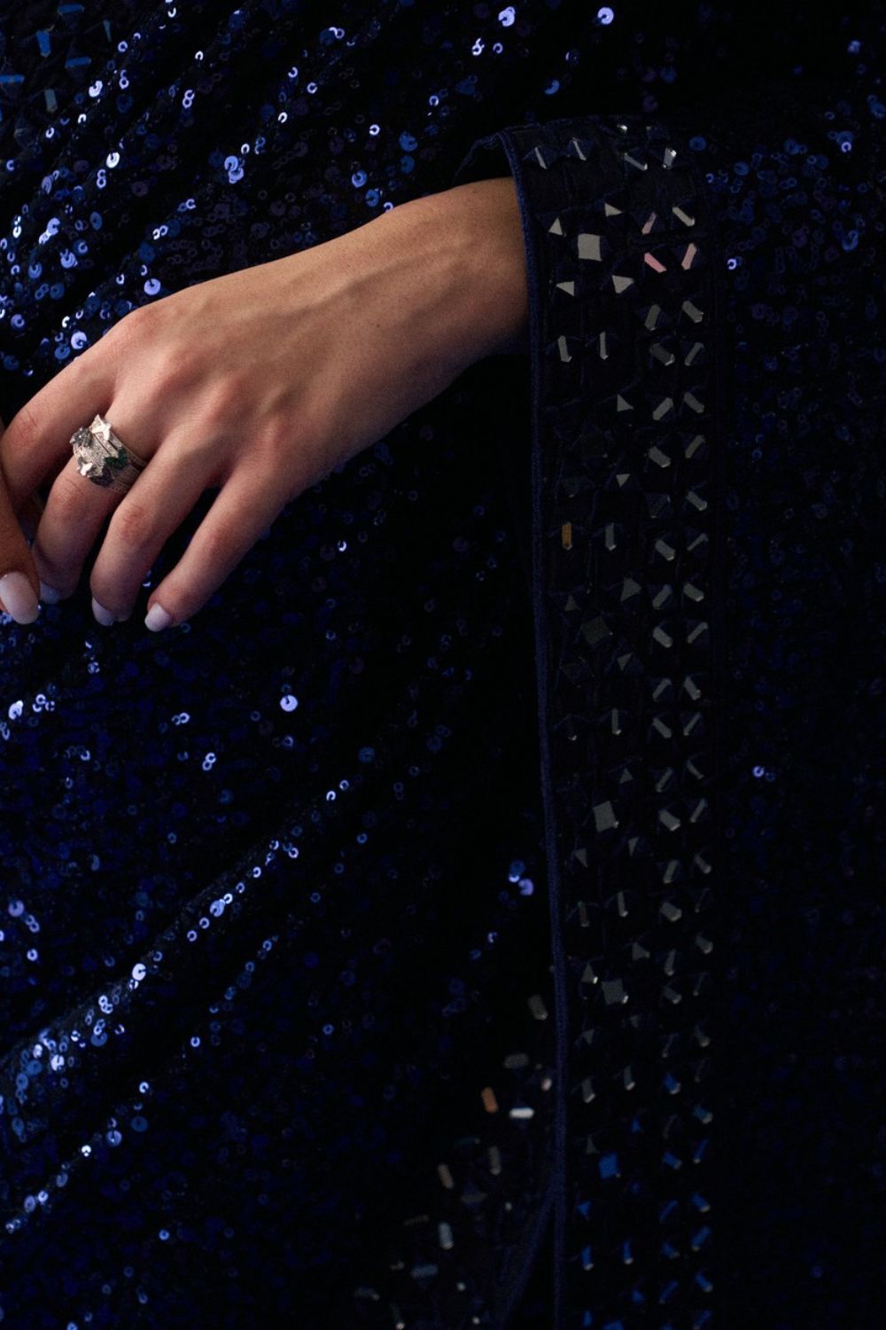 Midnight Blue Sequins Saree