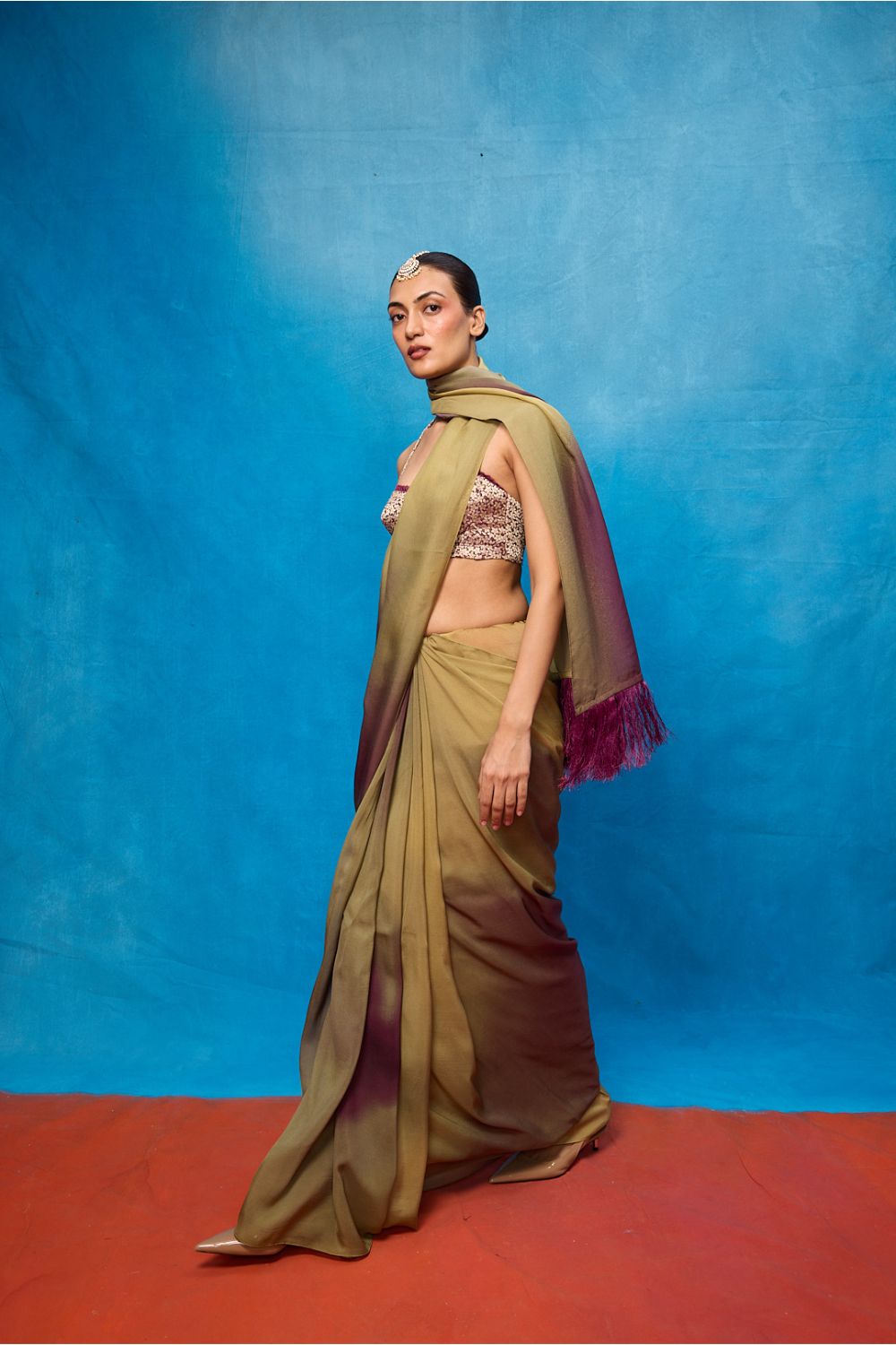 Multicolour Chiffon Digital Print Saree