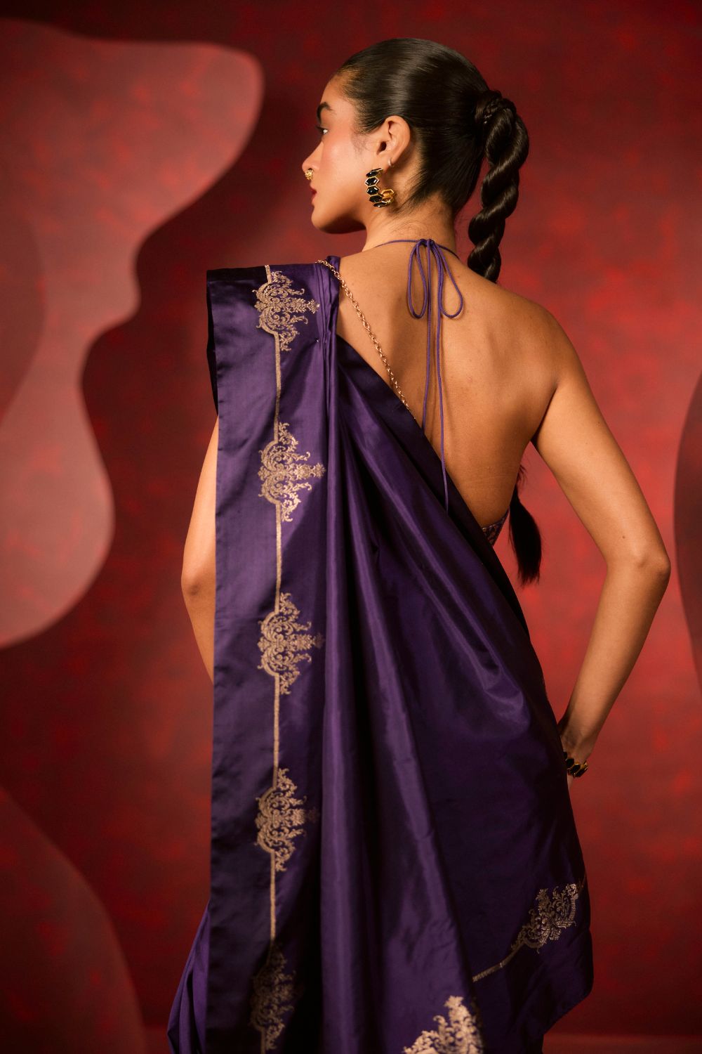 The Siren Saree in Purple