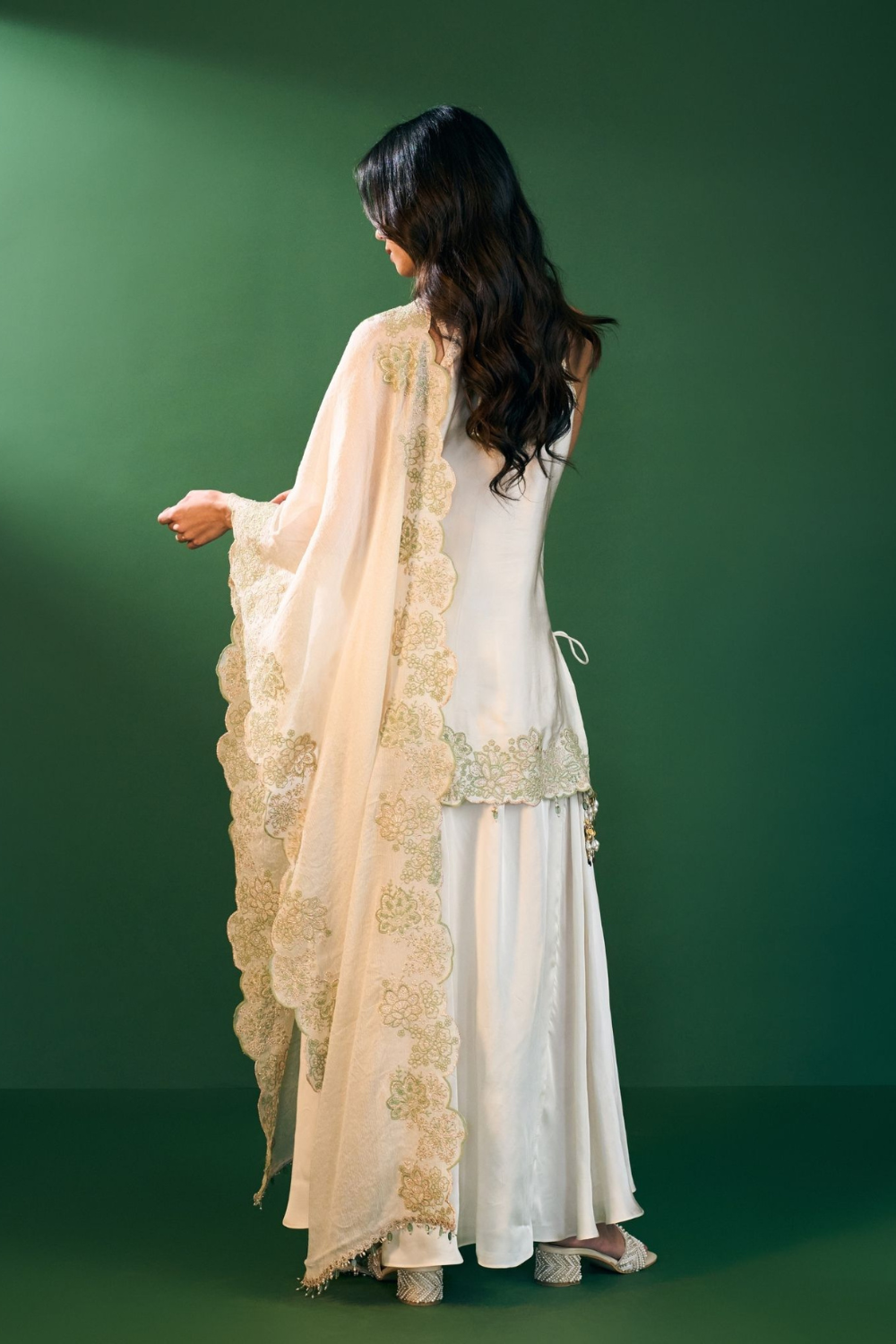 Pahi Cupro Satin Off White Kurta Set