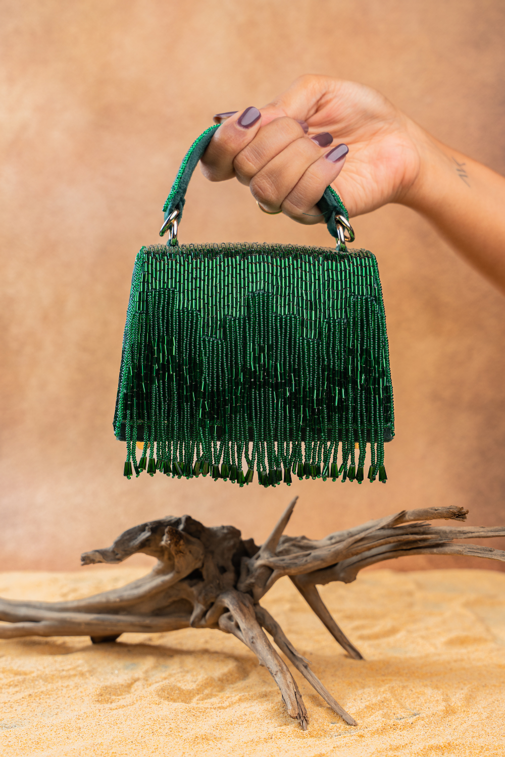 Salli En vie Mini Kasse Tassel Green