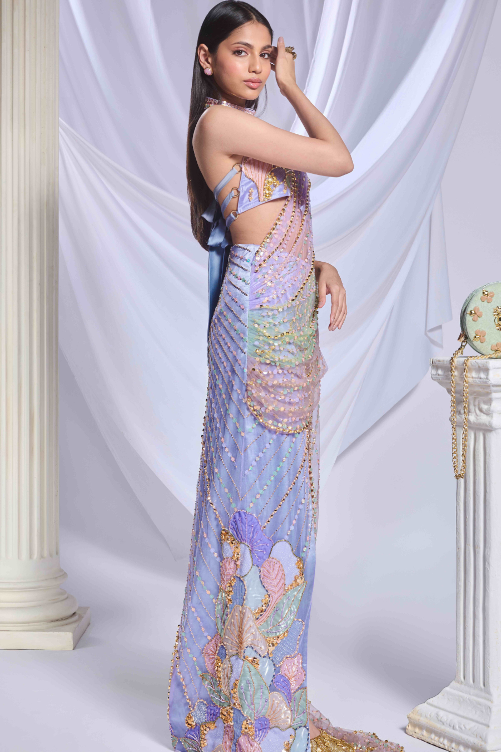 Moonlit melody saree