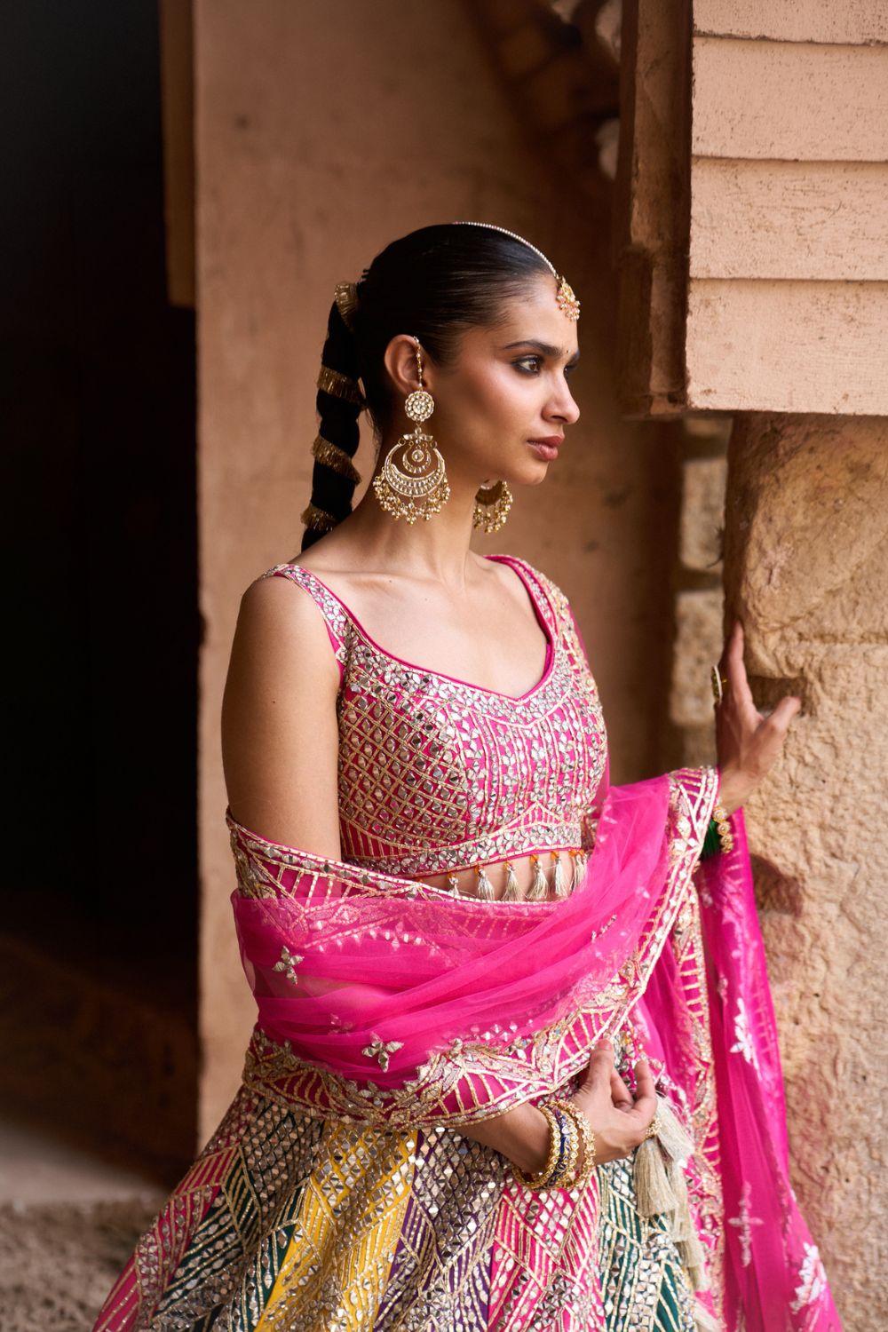 RANG —Multi colored Lehenga Set with Contrast Blouse