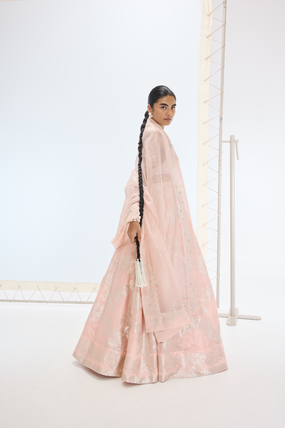 The Mia Lehenga Set in Peach