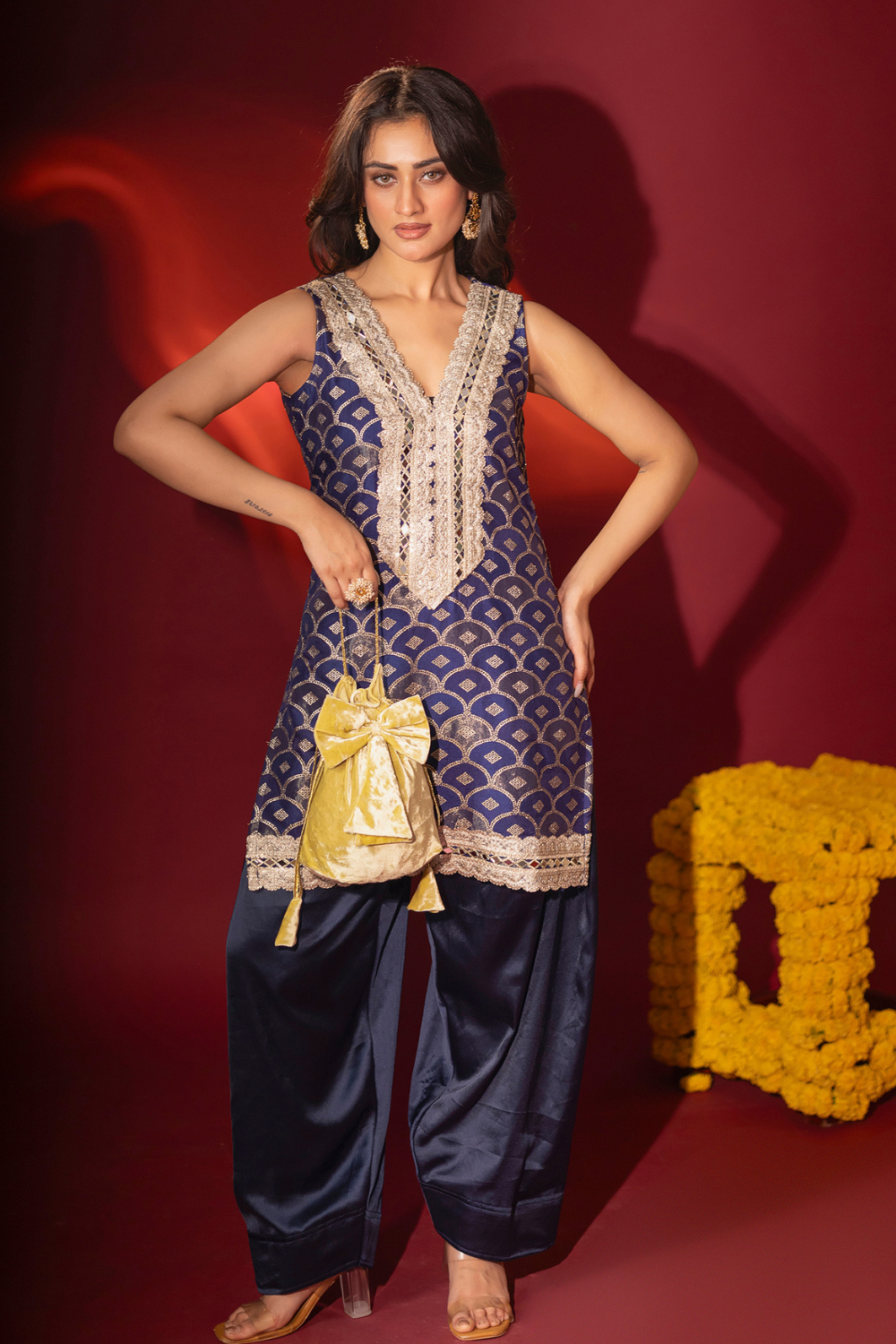 Blue Kurta and Farshi Salwar Set